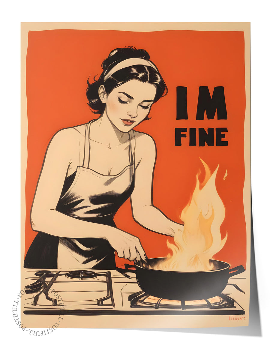 Çerçevesiz Poster, I'm Fine, Comfort Serisi Duvar Posteri, NO:109050
