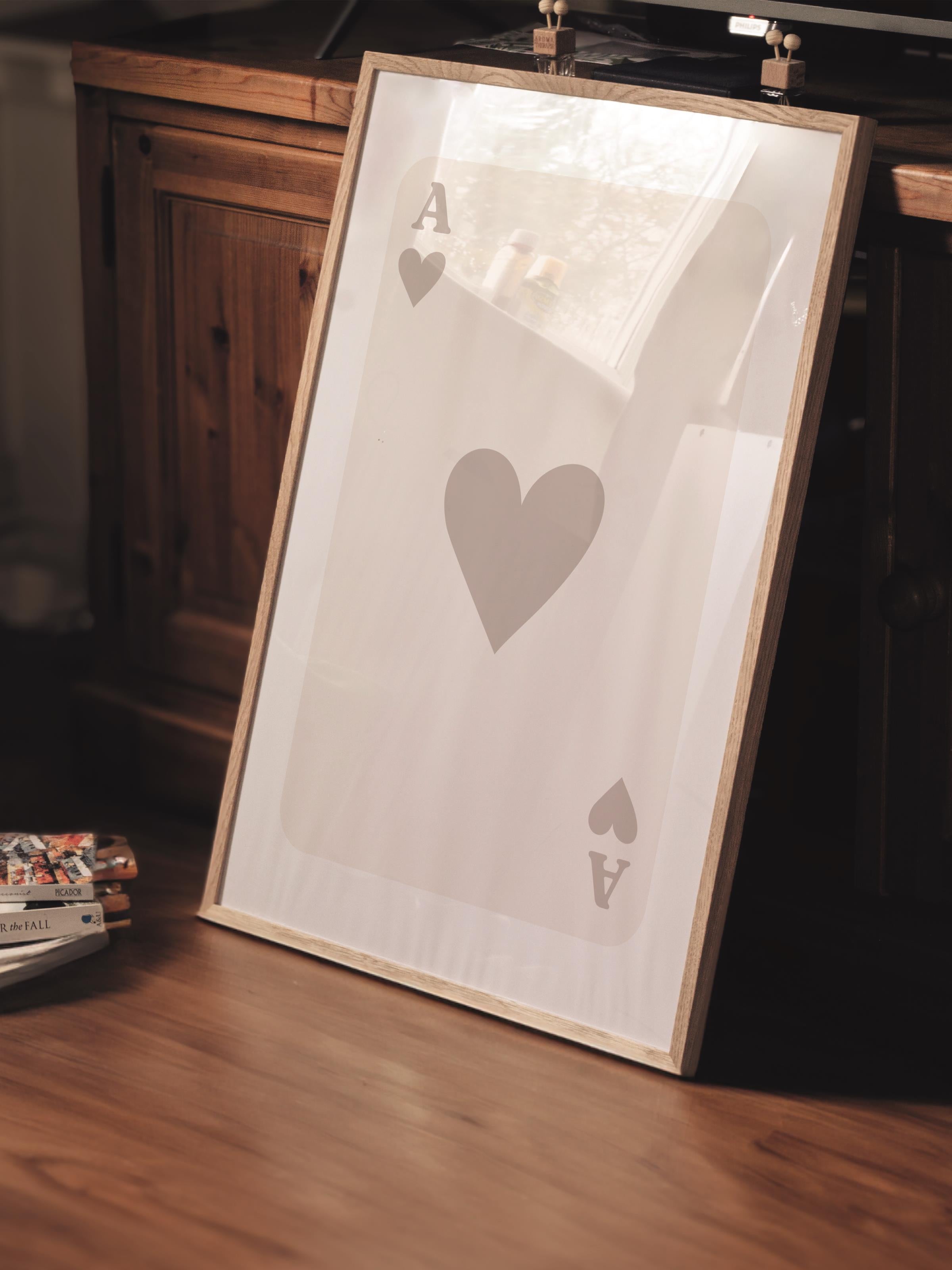 Çerçevesiz Poster, İllüstrasyon Çizim - Bej İskambil, Duvar Posteri, Duvar Dekoru, HD Baskı, Kalın Arşivsel Sanat Kağıdı