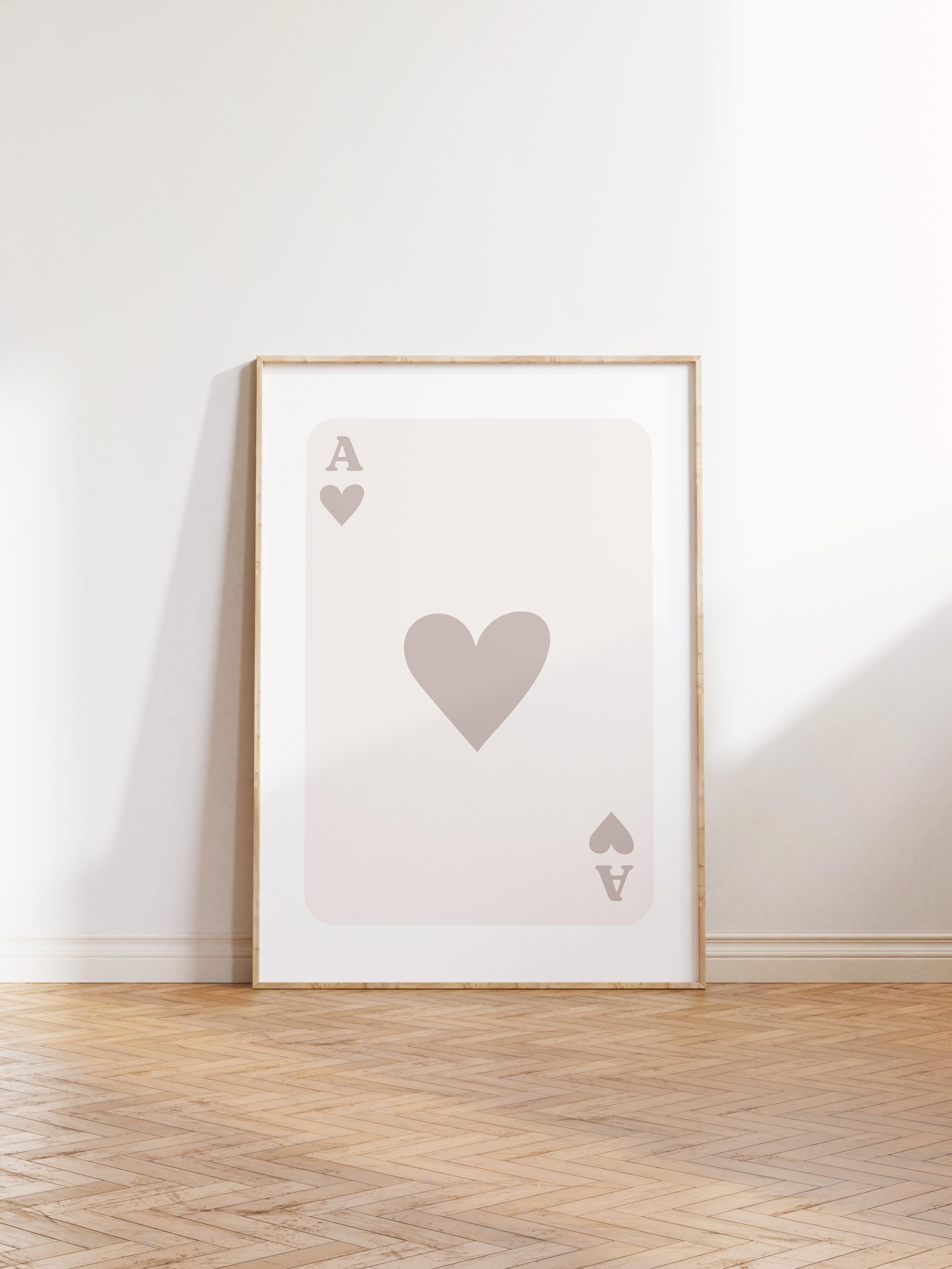 Çerçevesiz Poster, İllüstrasyon Çizim - Bej İskambil, Duvar Posteri, Duvar Dekoru, HD Baskı, Kalın Arşivsel Sanat Kağıdı