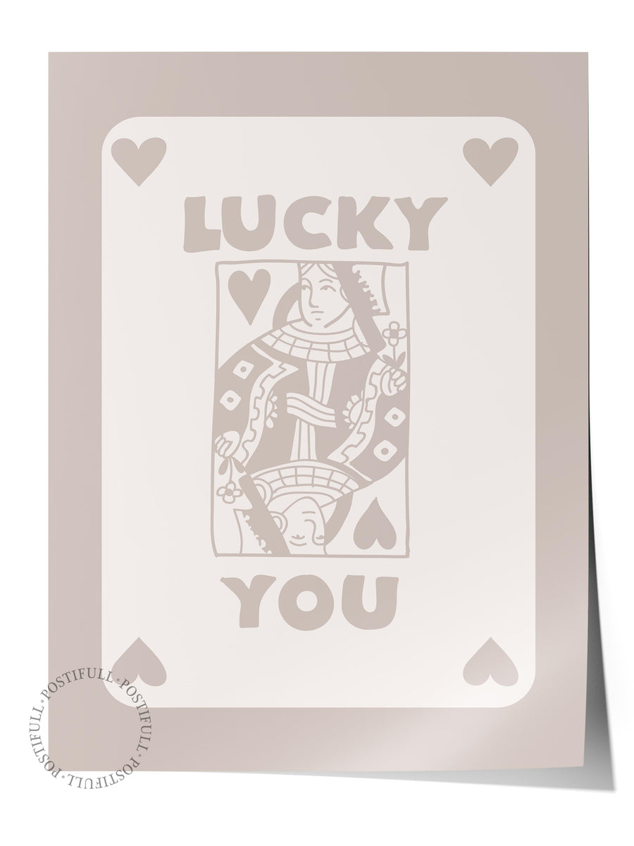LUCKY YOU İllüstrasyon Çerçevesiz Poster
