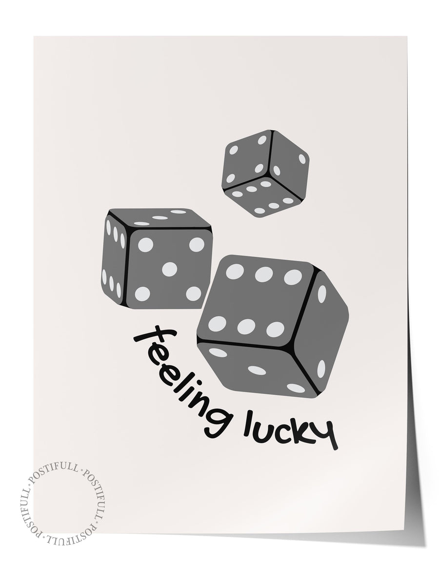 Farklı Tonlarda feeling lucky İllüstrasyon Çerçevesiz Poster