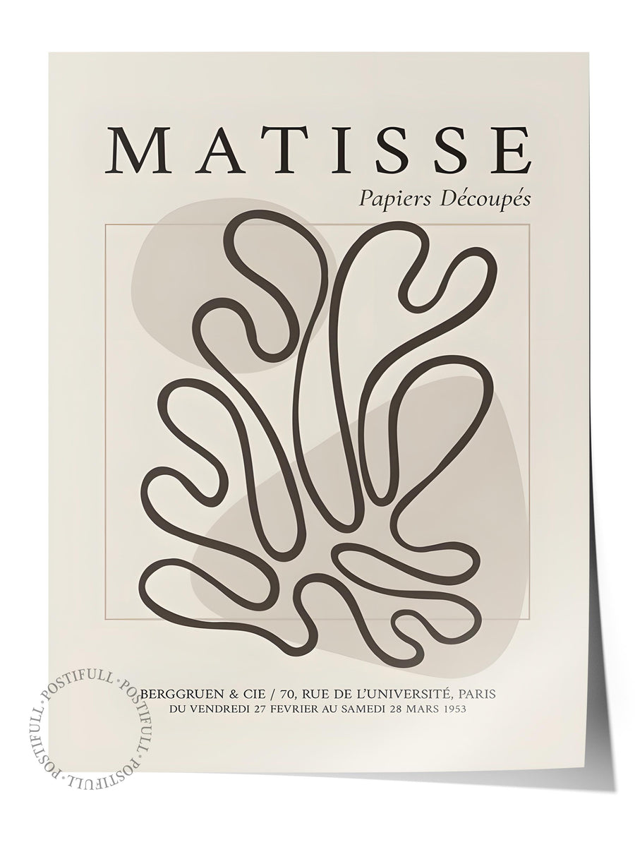 Farklı Tonlarda Matisse Papiers Découpés İllüstrasyon Çerçevesiz Poster