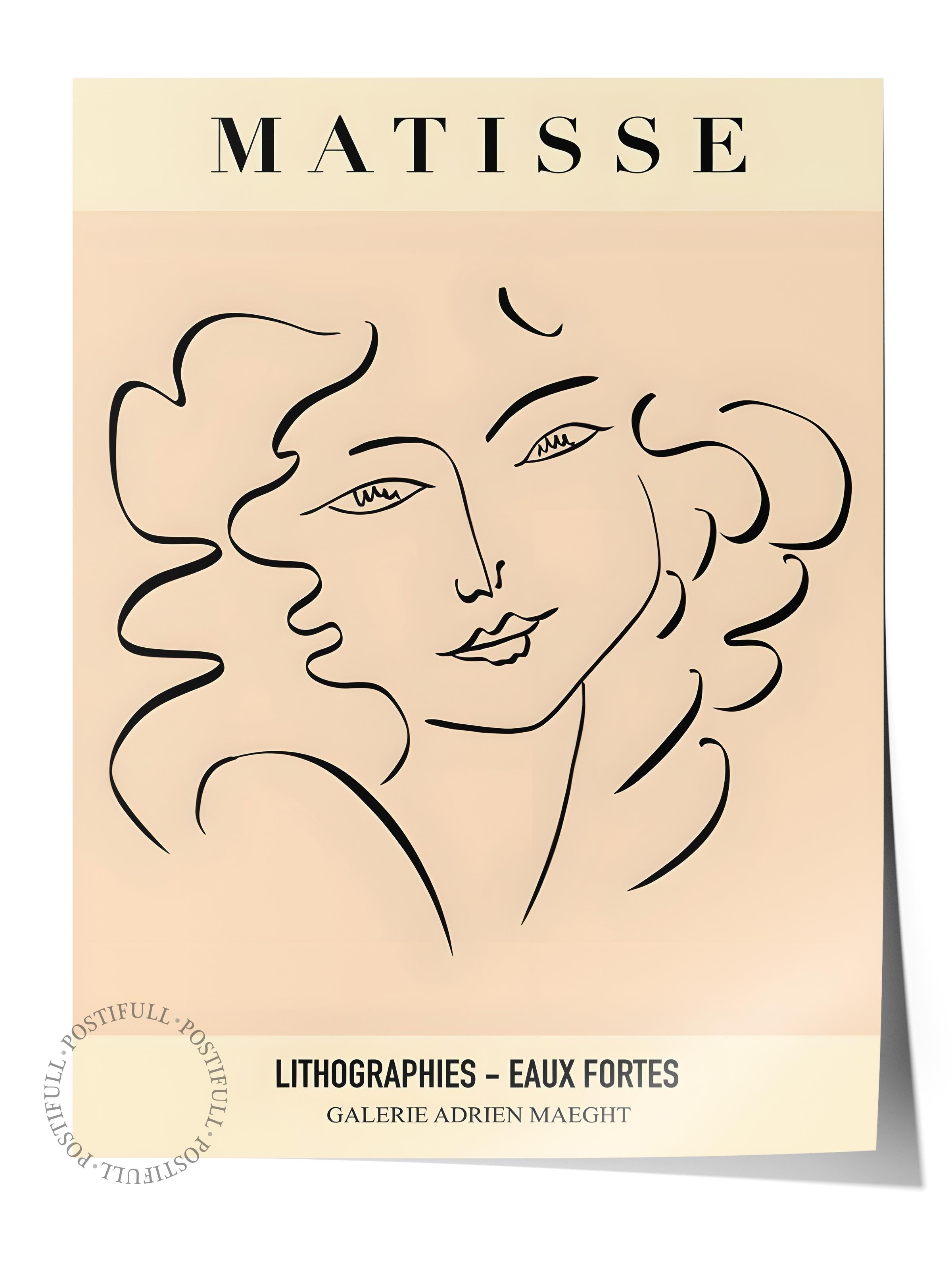 Çerçevesiz Poster, İllüstrasyon Çizim Poster - Henri Matisse Pastel, Duvar Posteri, HD Baskı, Kalın Arşivsel Sanat Kağıdı