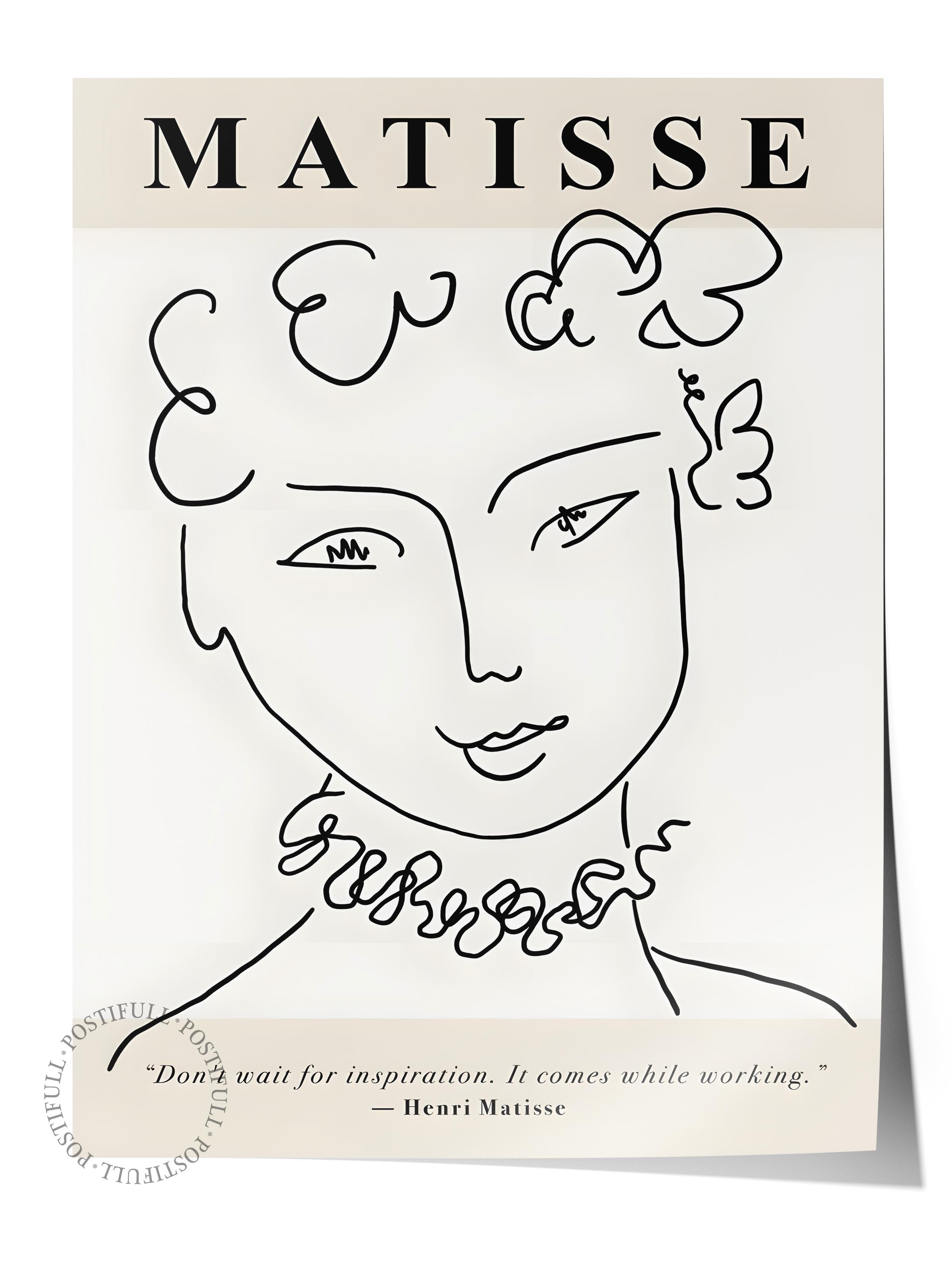 Çerçevesiz Poster, İllüstrasyon Çizim Poster - Henri Matisse Pastel, Duvar Posteri, HD Baskı, Kalın Arşivsel Sanat Kağıdı