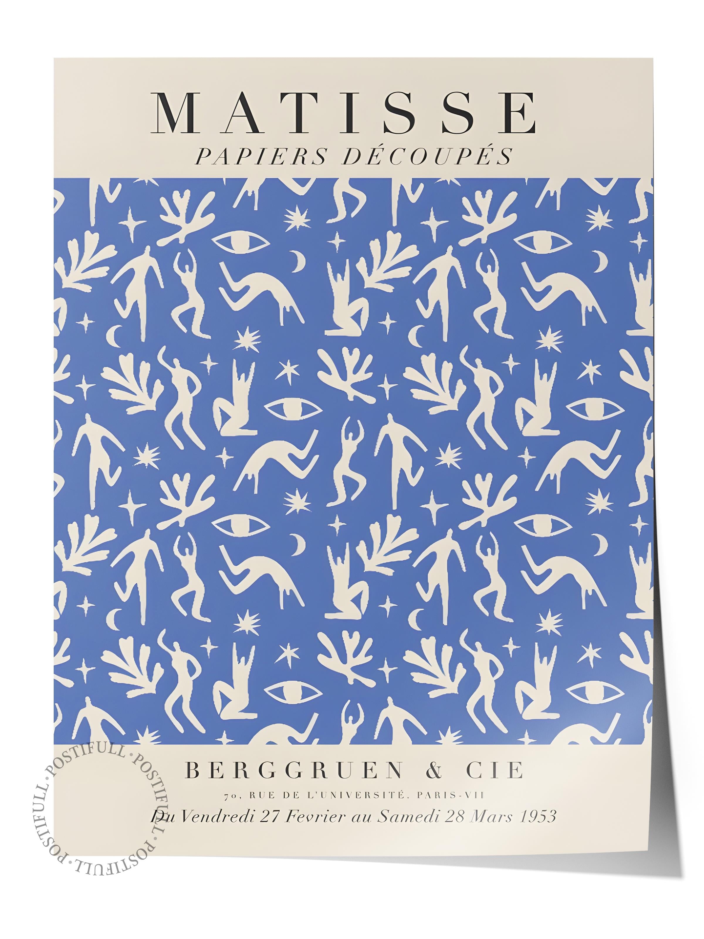 Çerçevesiz Poster, İllüstrasyon Çizim Poster - Mavi Matisse, Duvar Posteri, Duvar Dekoru, HD Baskı, Kalın Arşivsel Sanat Kağıdı
