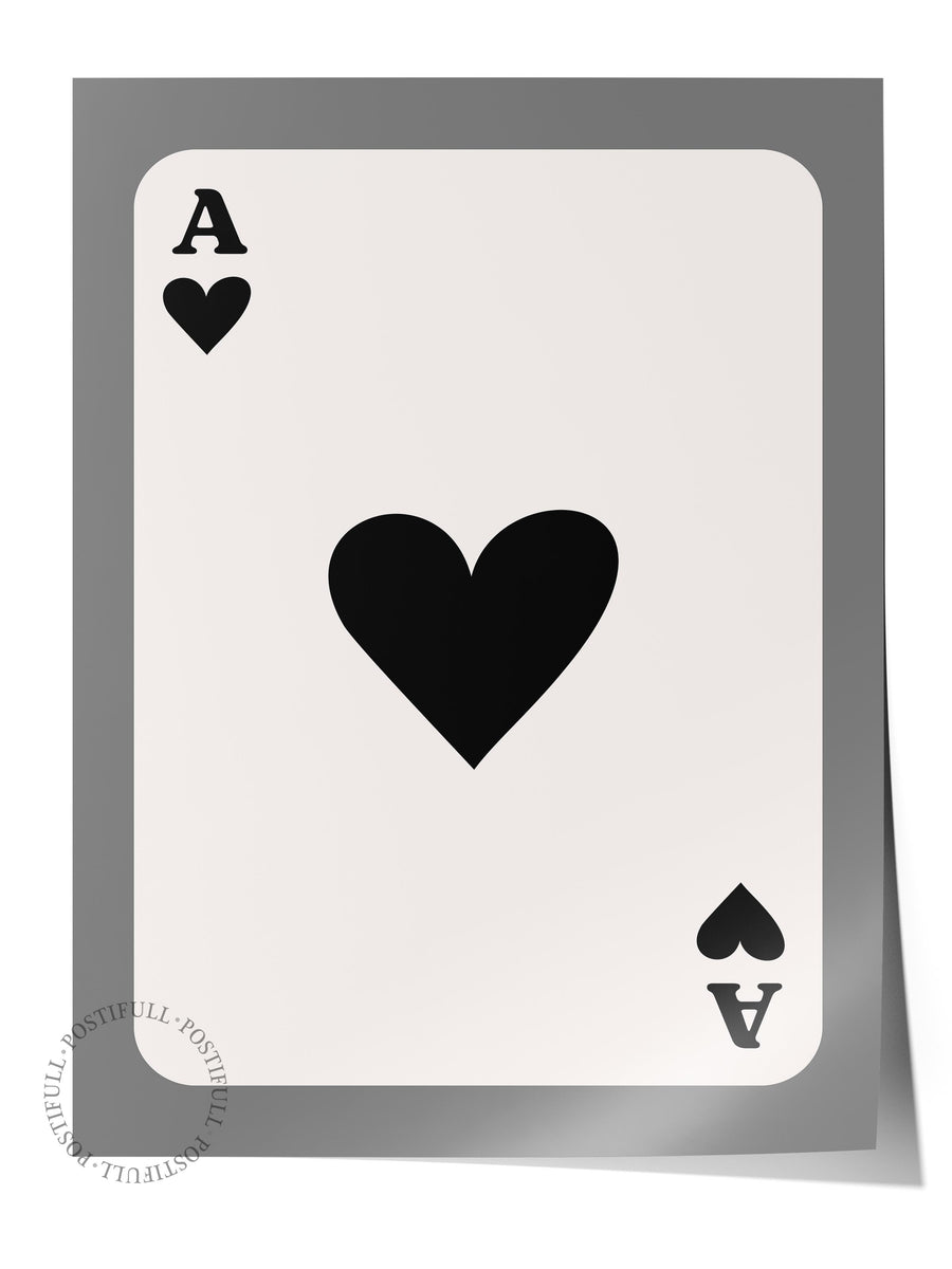 Karo Ası Kartı İllüstrasyon Çerçevesiz Poster