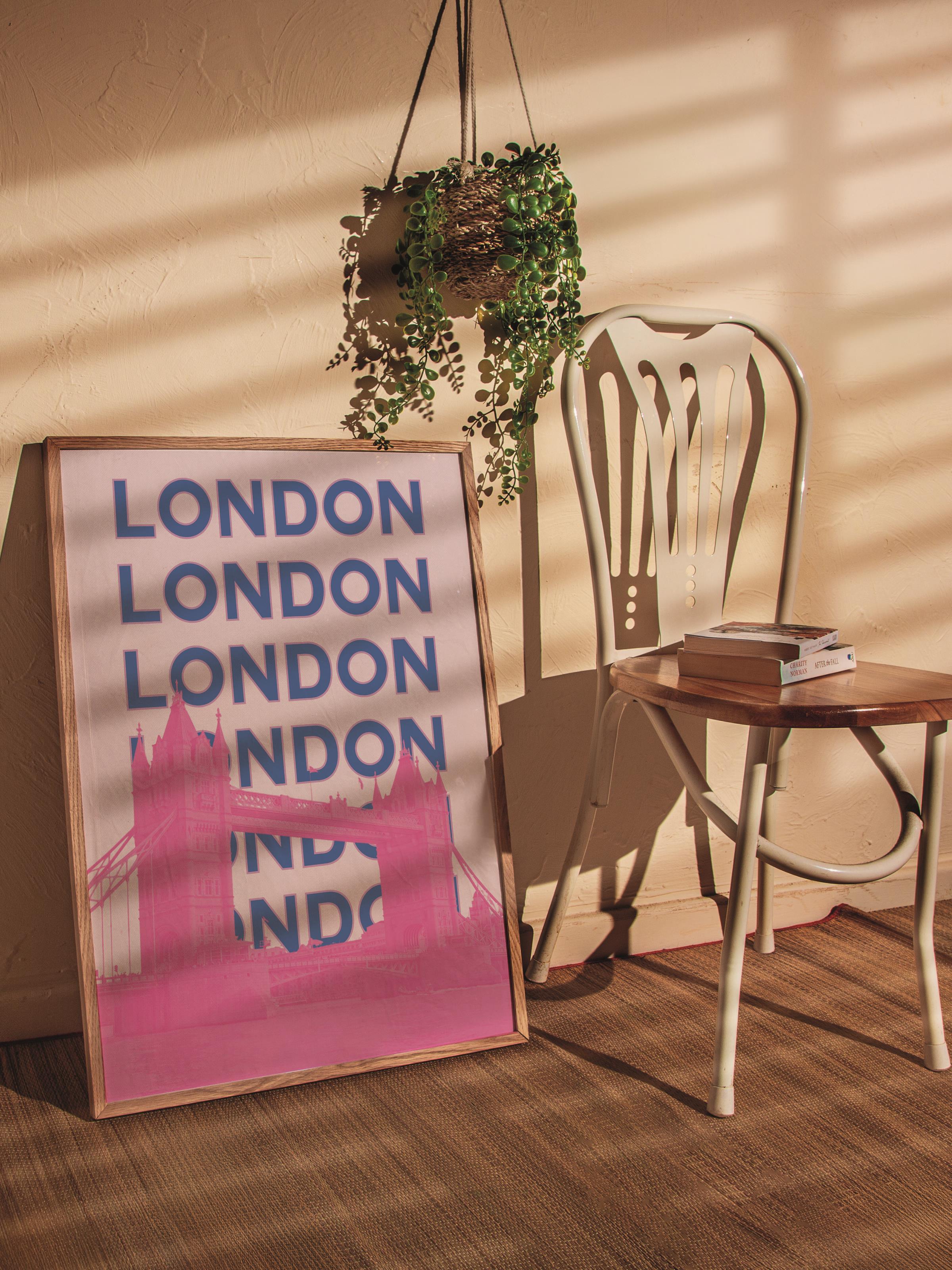 Çerçevesiz Poster İllüstrasyon Şehir - London, Şehirler Serisi, Duvar Posteri, HD Baskı, Kalın Arşivsel Sanat Kağıdı