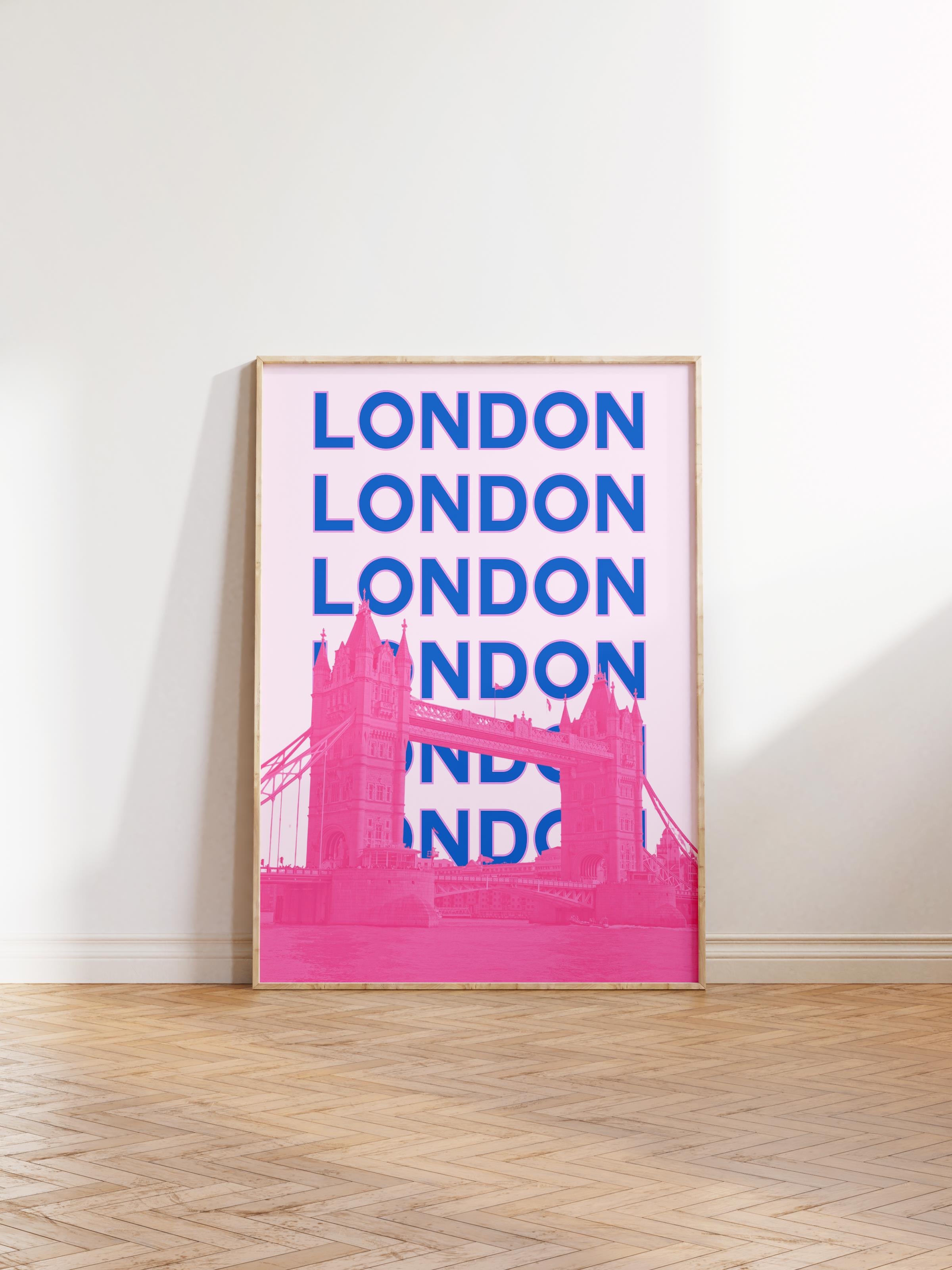 Çerçevesiz Poster İllüstrasyon Şehir - London, Şehirler Serisi, Duvar Posteri, HD Baskı, Kalın Arşivsel Sanat Kağıdı