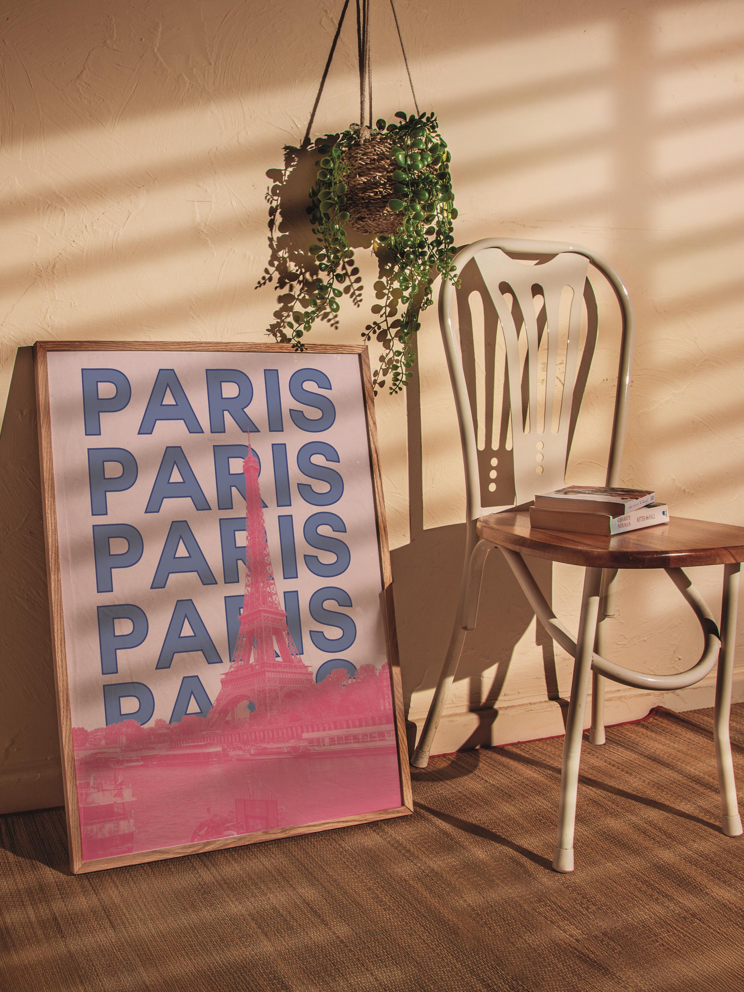 Çerçevesiz Poster İllüstrasyon Şehir - Paris, Şehirler Serisi, Duvar Posteri, HD Baskı, Kalın Arşivsel Sanat Kağıdı