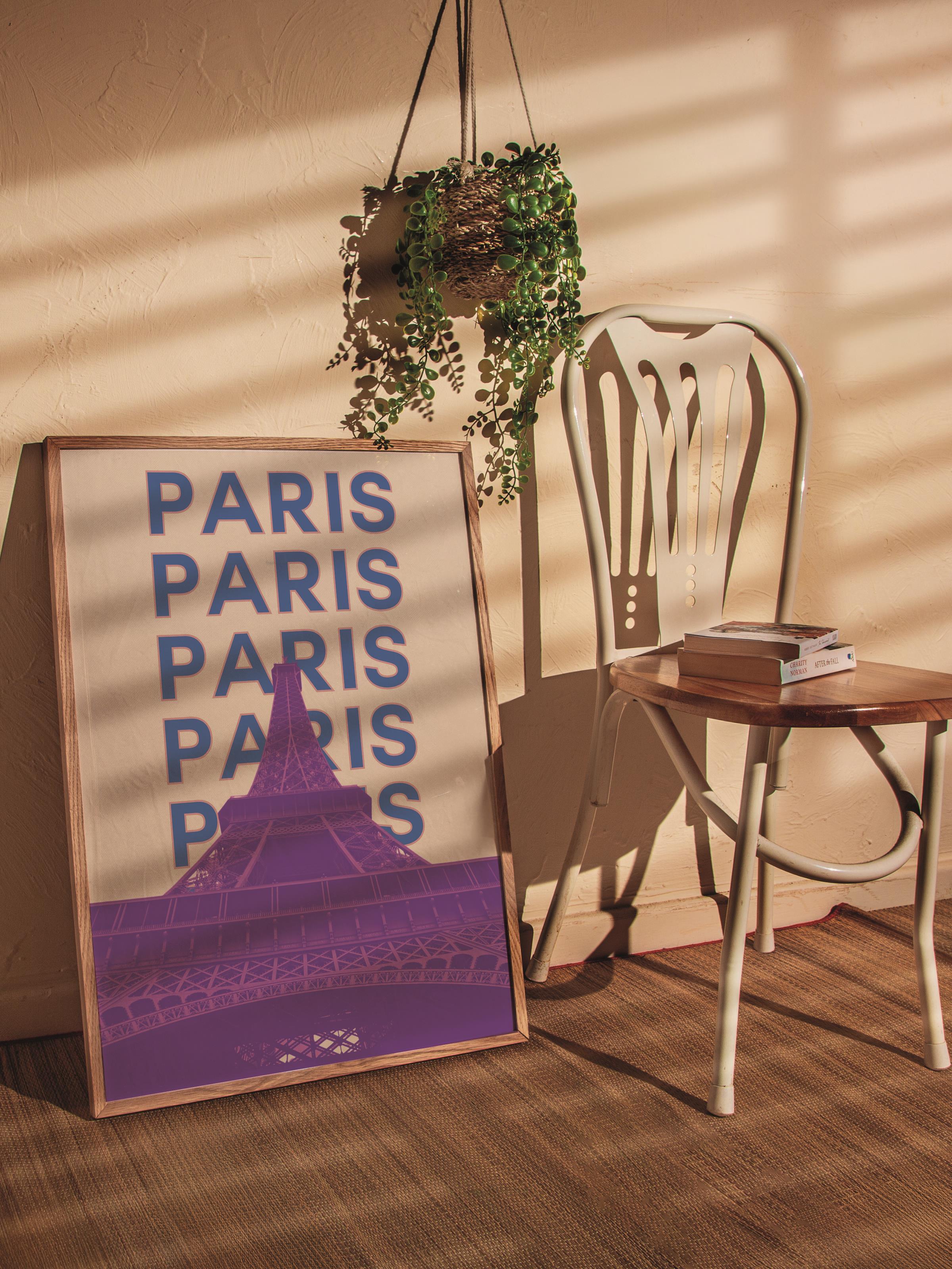 Çerçevesiz Poster İllüstrasyon Şehir - Paris, Şehirler Serisi, Duvar Posteri, HD Baskı, Kalın Arşivsel Sanat Kağıdı