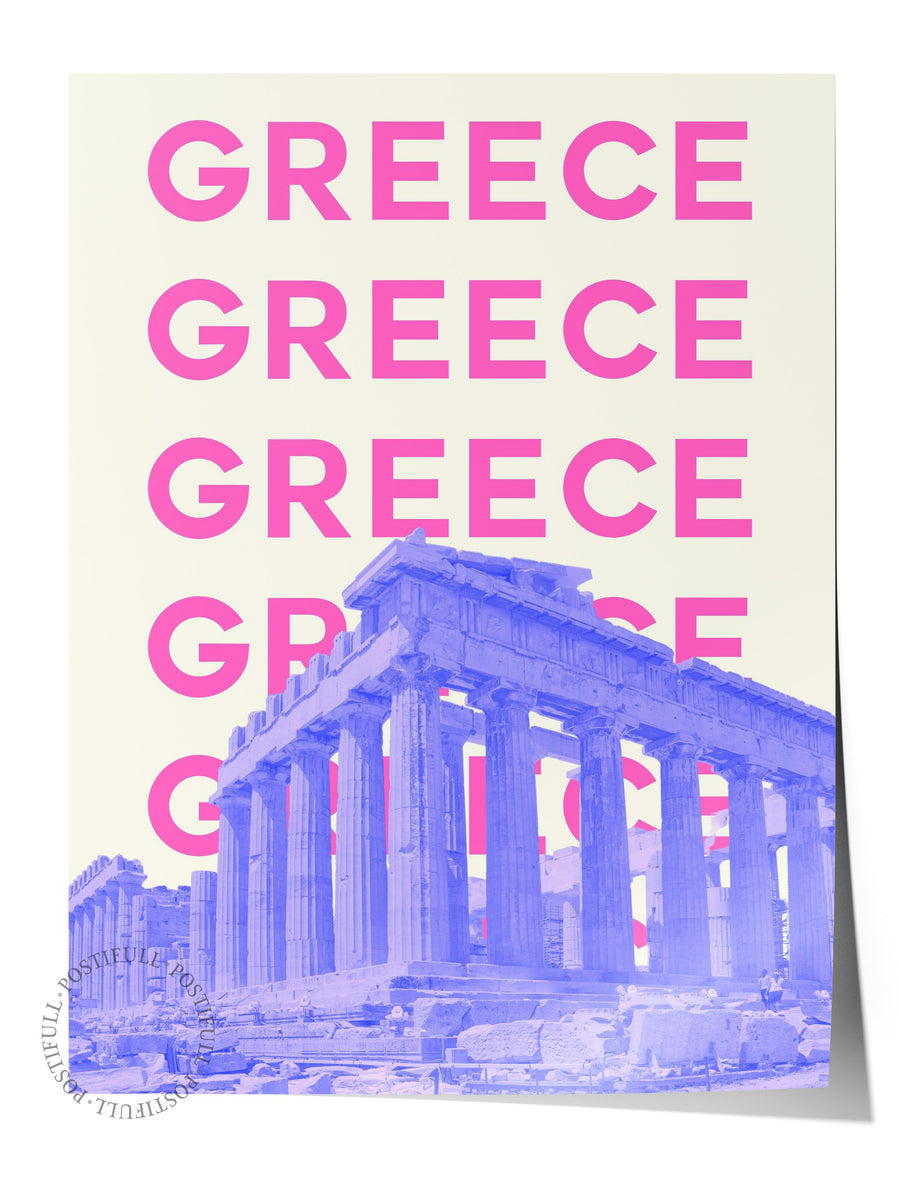 GREECE Şehirler ve Ülkeler Çerçevesiz Poster