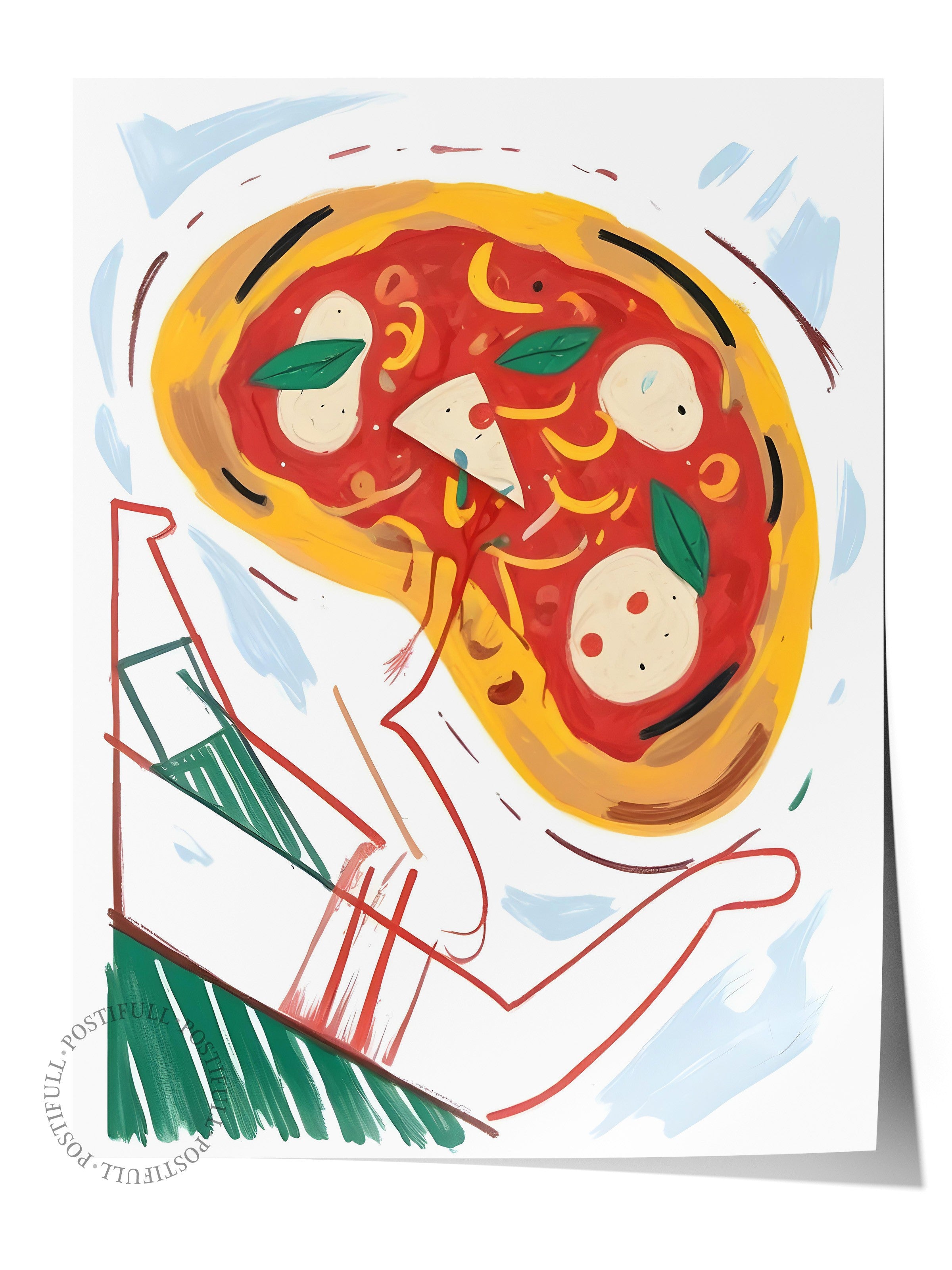 Çerçevesiz Poster, Italianno Pizza, Comfort Serisi Mutfak Duvar Posteri, NO:109074