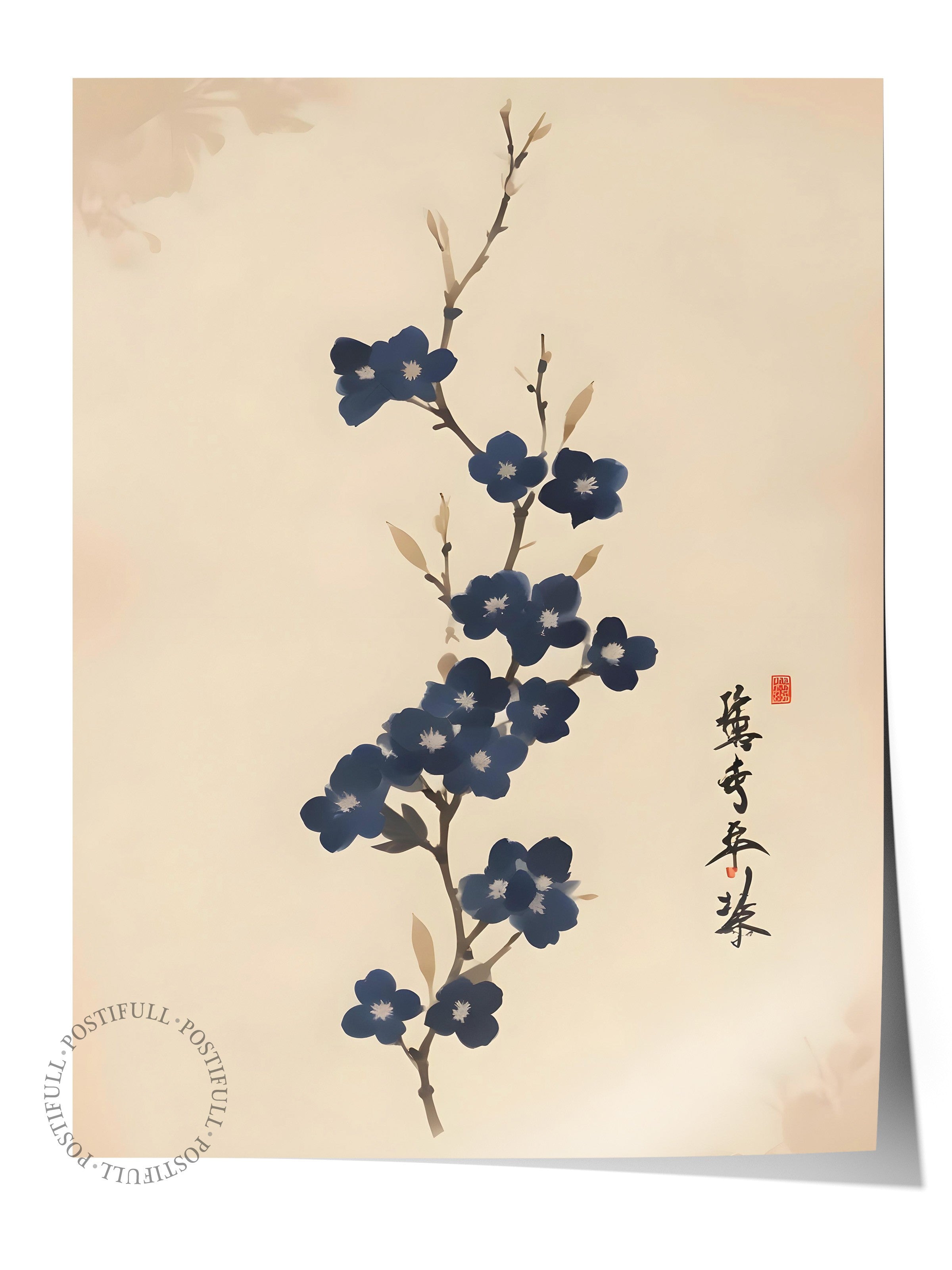 Çerçevesiz Poster, Japanese Floral Art, Comfort Serisi Duvar Posteri, NO:108919