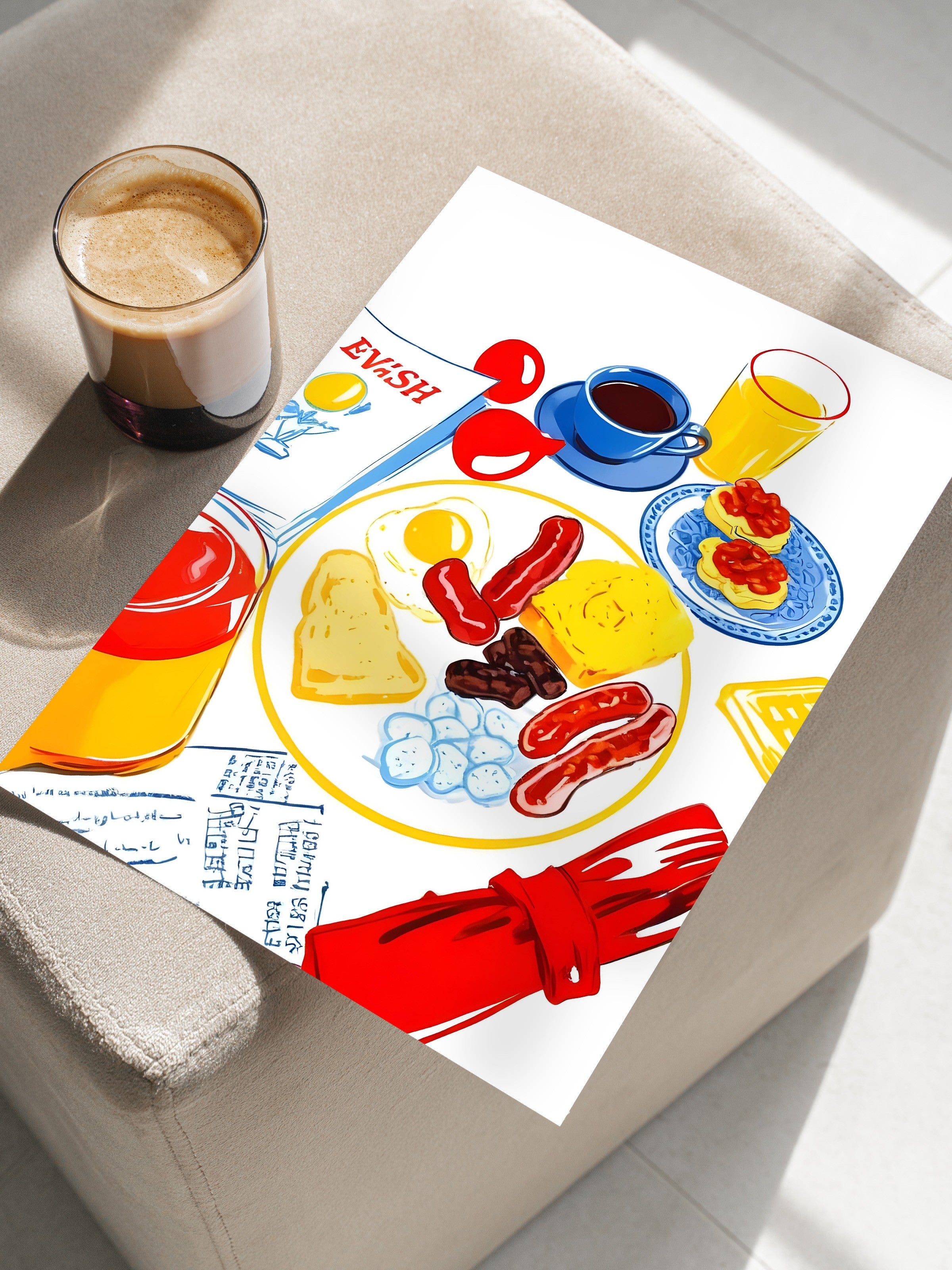 Çerçevesiz Poster, Just A Breakfast, Comfort Serisi Mutfak Duvar Posteri, NO:109157