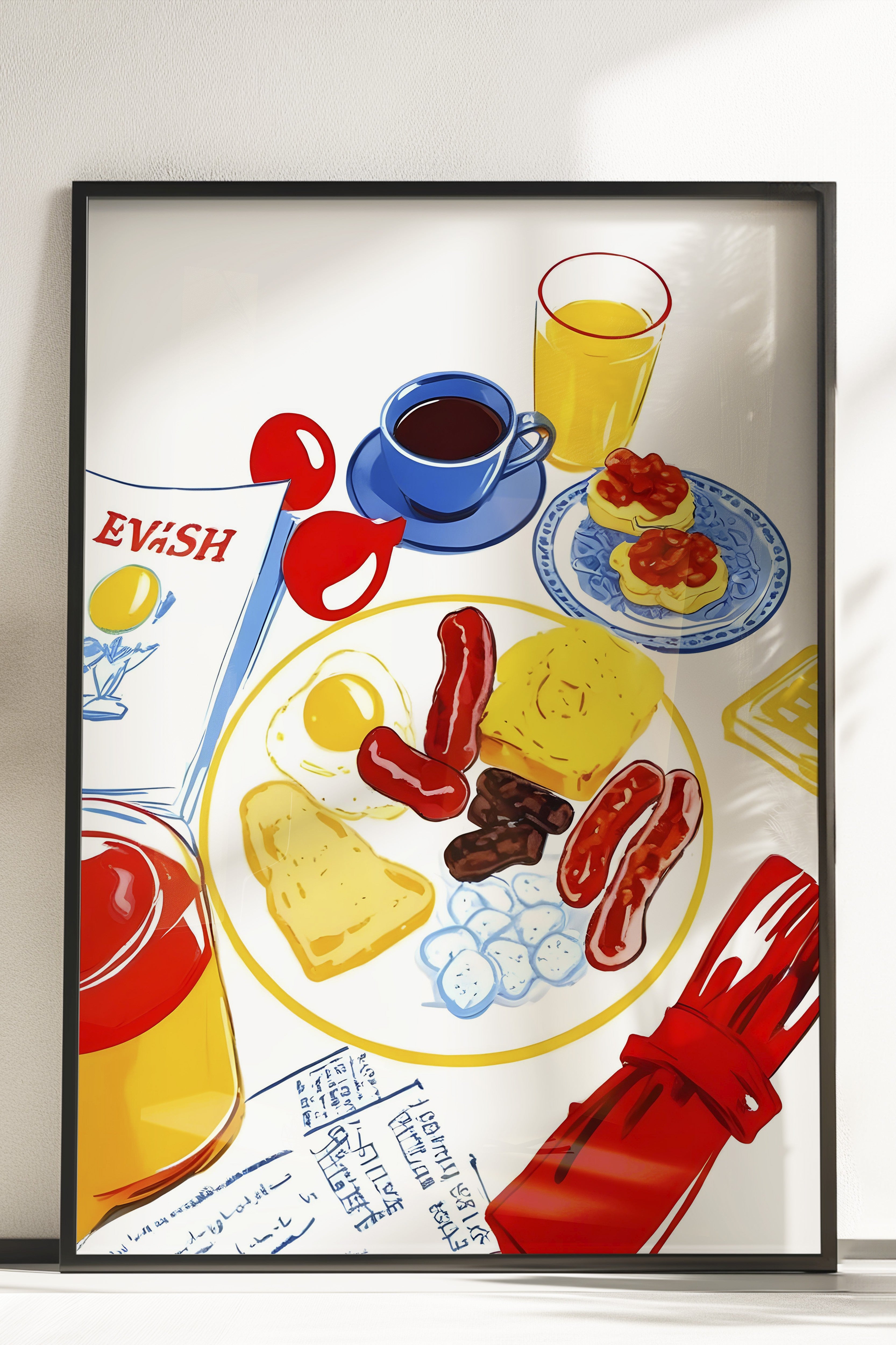 Çerçevesiz Poster, Just A Breakfast, Comfort Serisi Mutfak Duvar Posteri, NO:109157