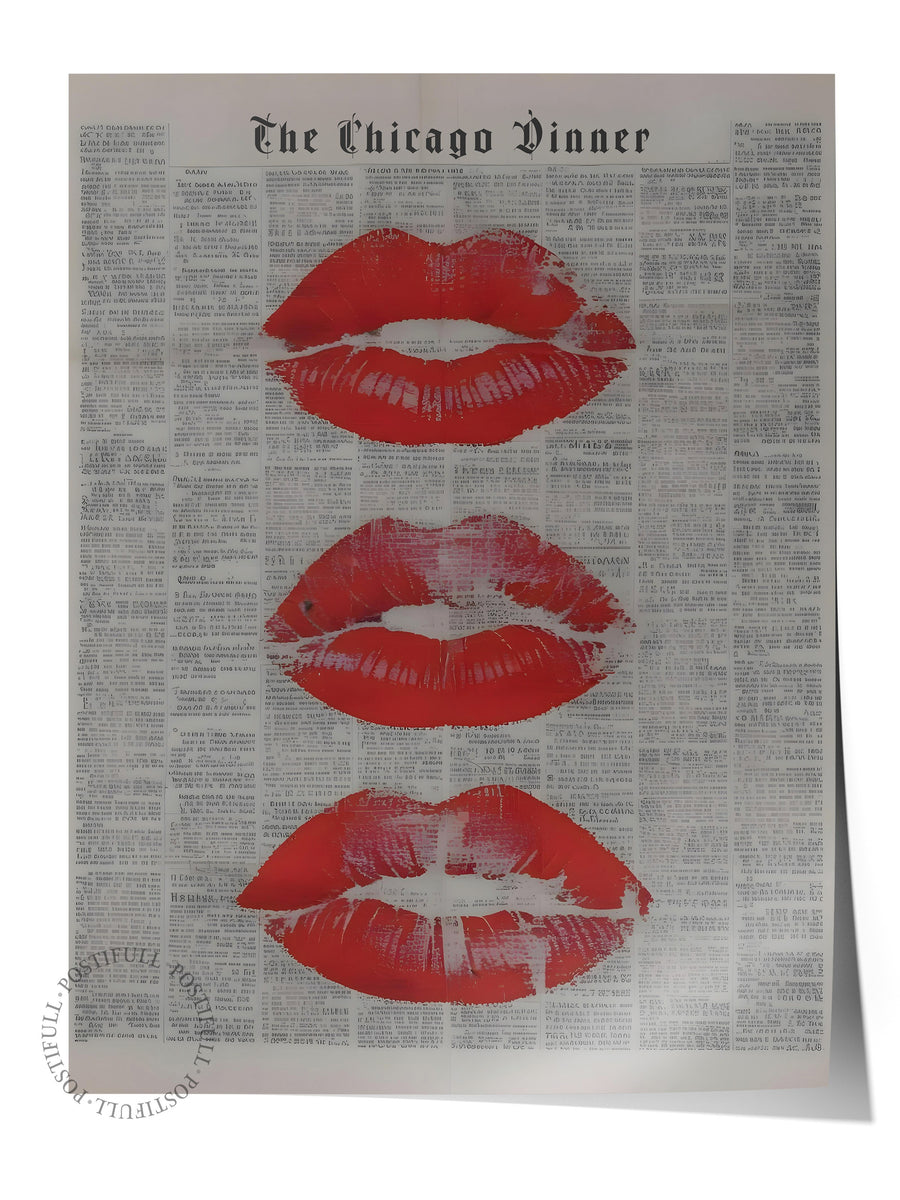 Çerçevesiz Poster, Kisses for the newspaper, Comfort Serisi Duvar Posteri, NO:108923
