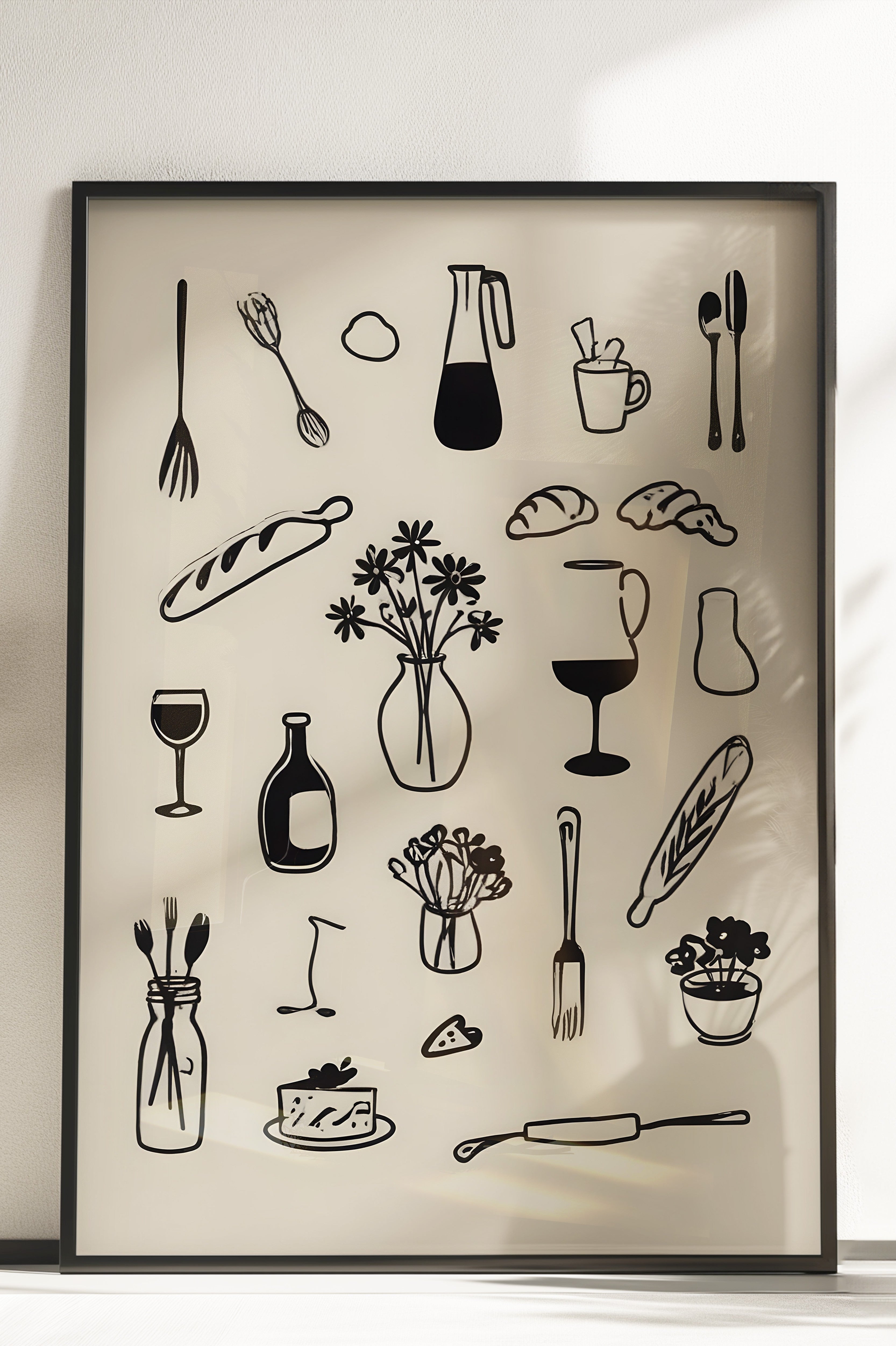 Çerçevesiz Poster, Kitchenware, Comfort Serisi Mutfak Duvar Posteri, NO:109114