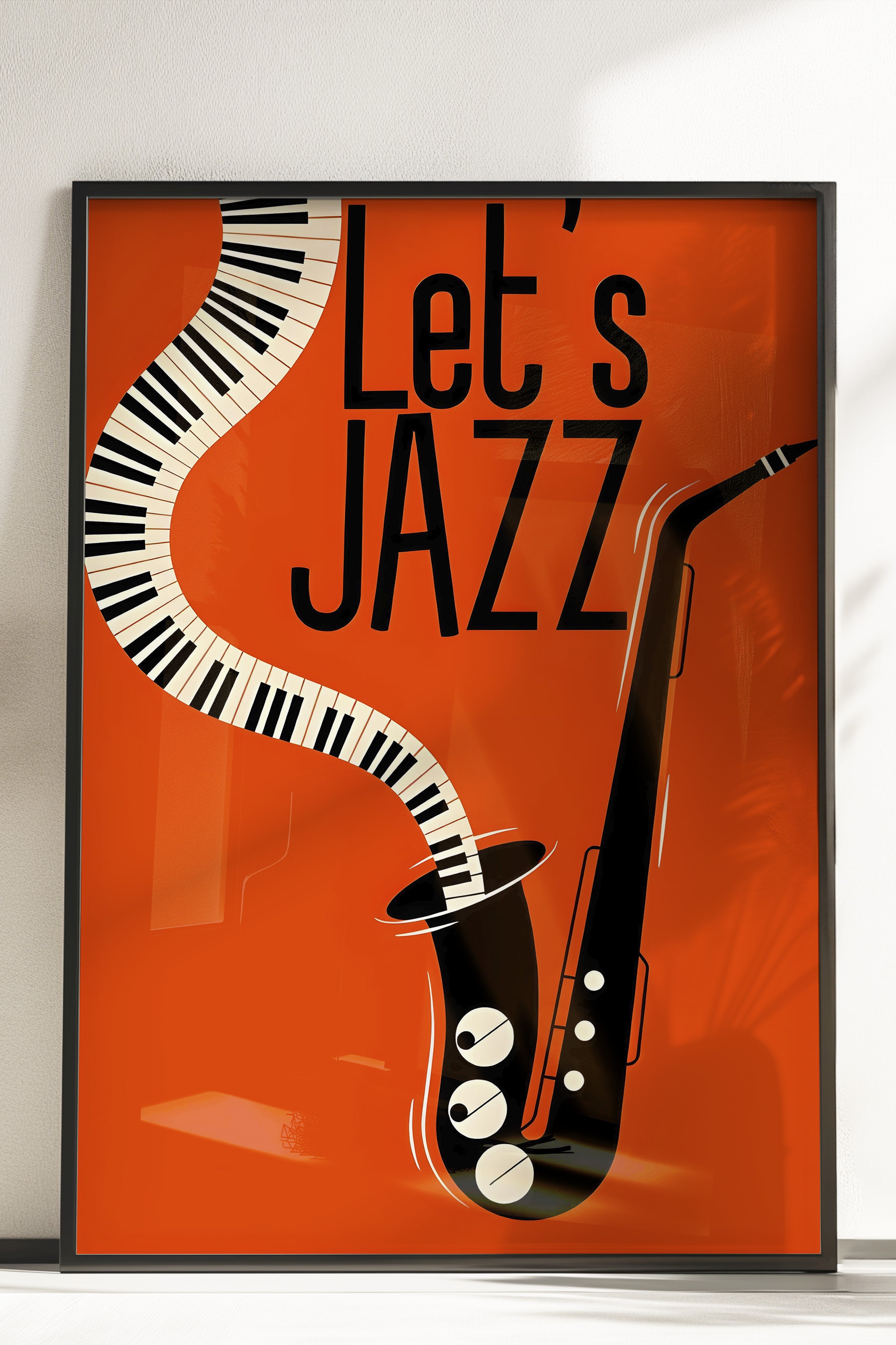 Çerçevesiz Poster, Let's Jazz - 1, Comfort Serisi Duvar Posteri, NO:108969