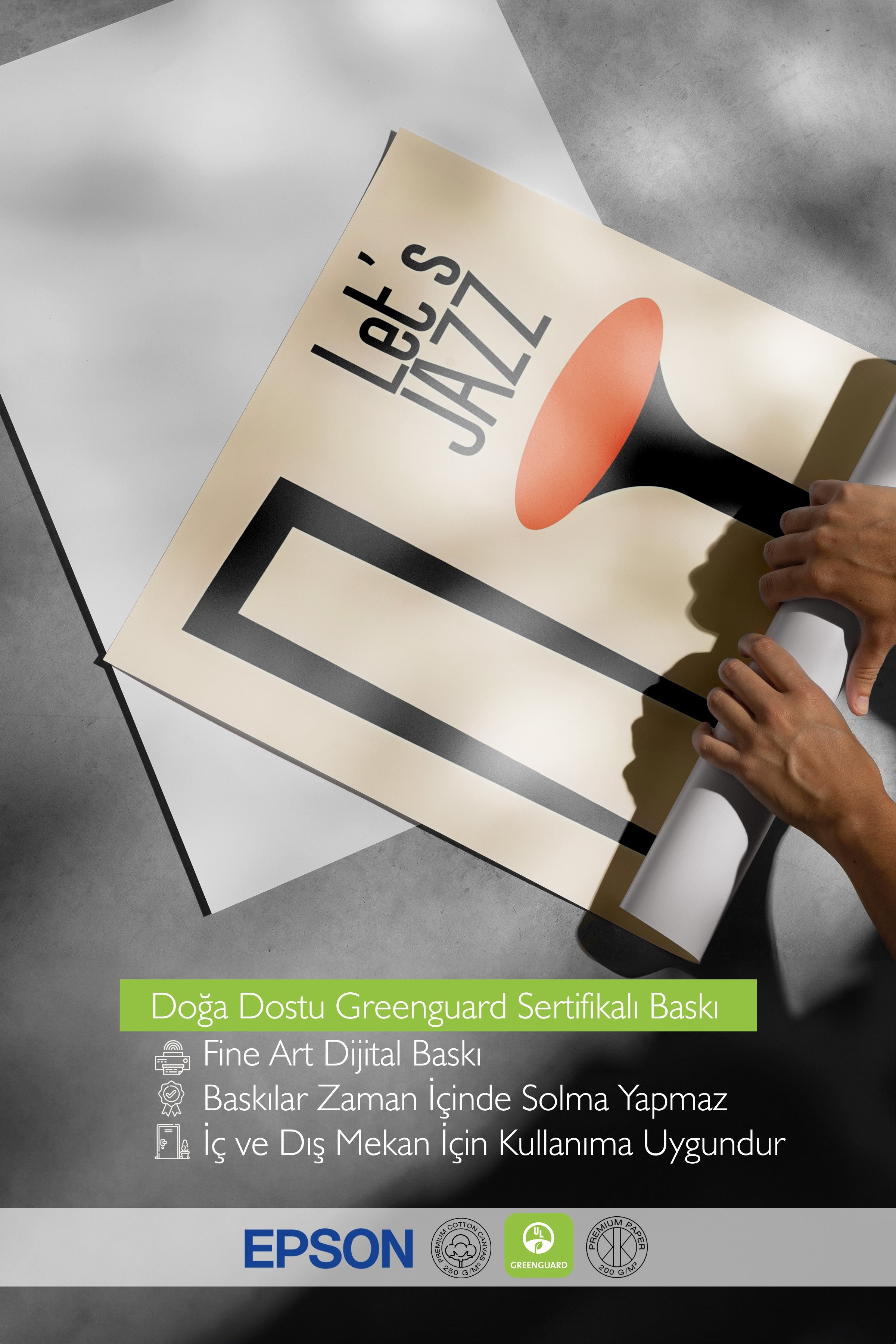 Çerçevesiz Poster, Let's Jazz - 3, Comfort Serisi Duvar Posteri, NO:108971