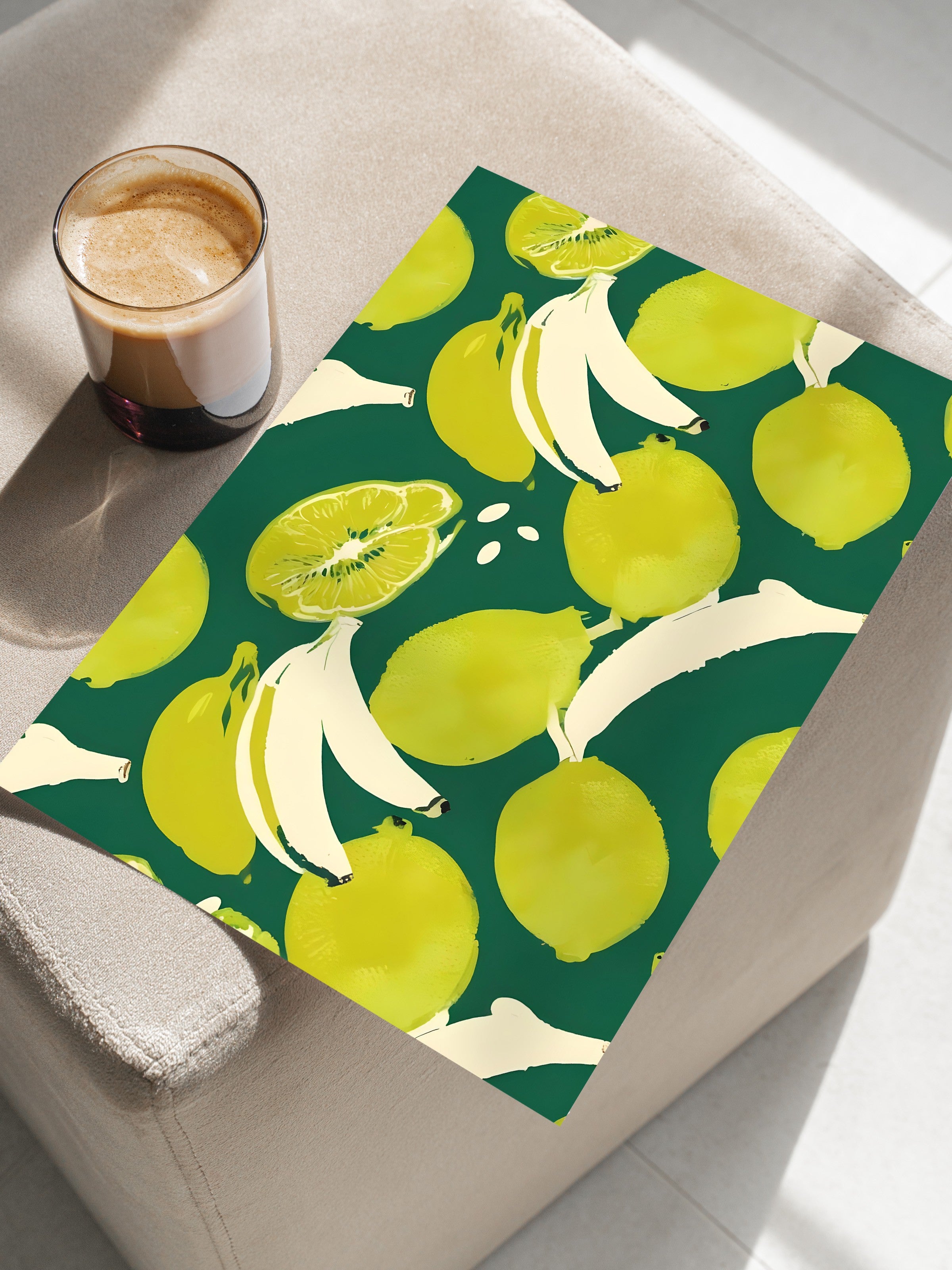 Çerçevesiz Poster, Limes With Banana, Comfort Serisi Mutfak Duvar Posteri, NO:109122