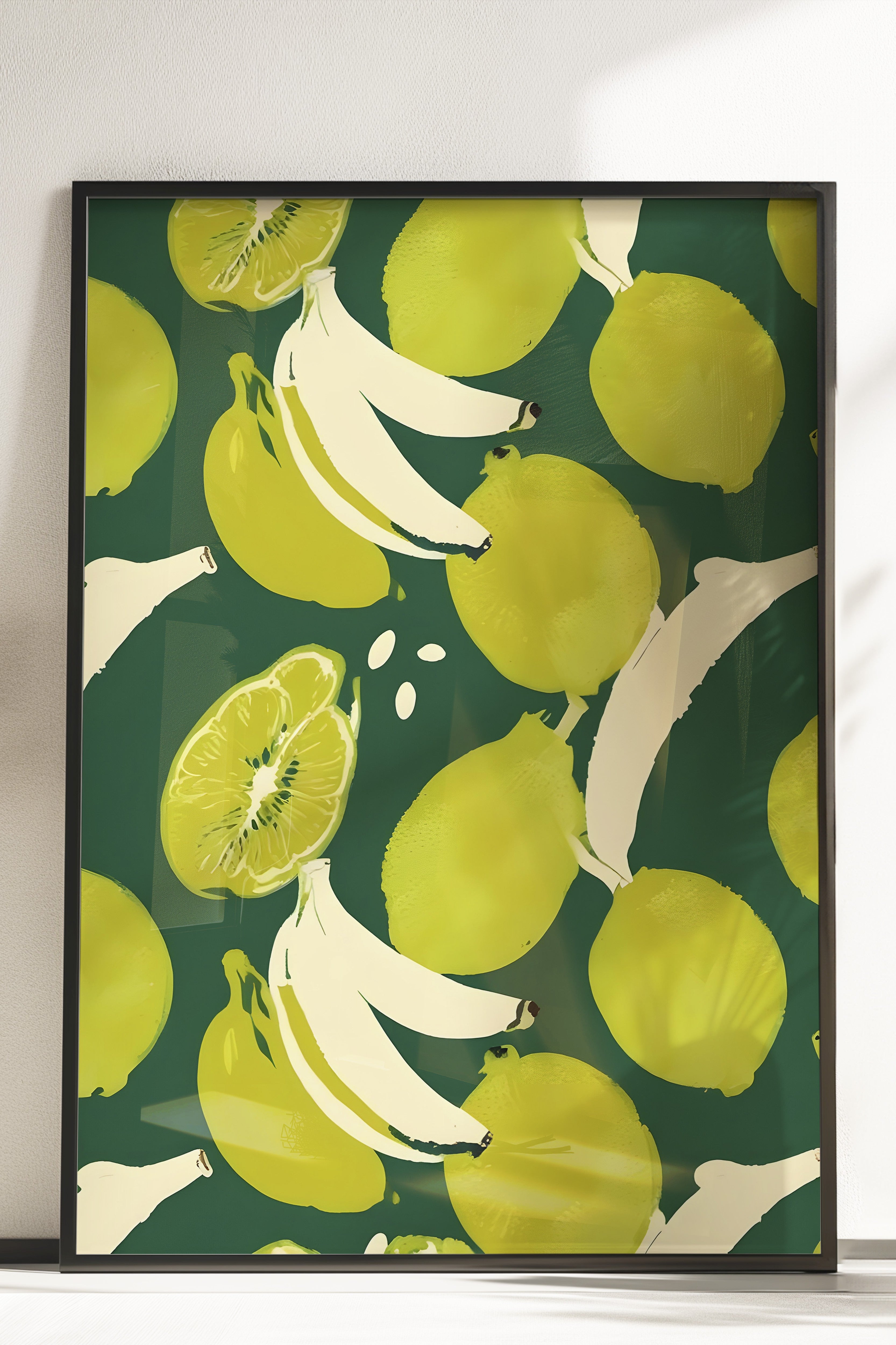 Çerçevesiz Poster, Limes With Banana, Comfort Serisi Mutfak Duvar Posteri, NO:109122