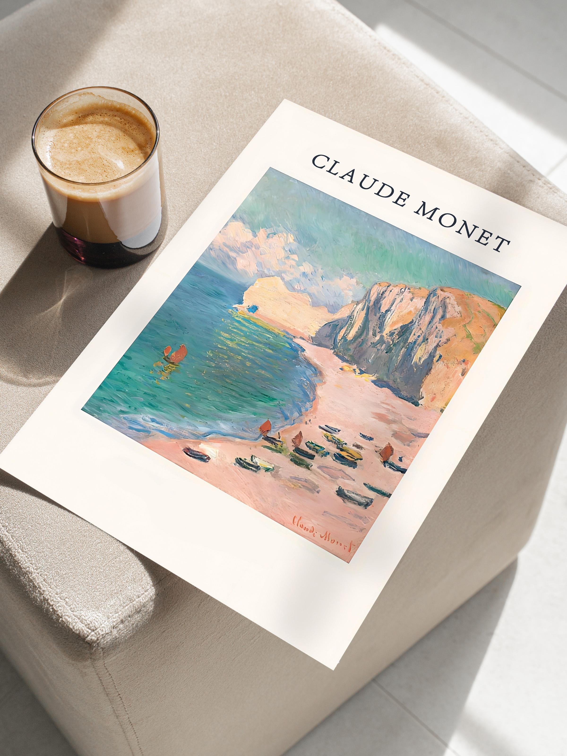 Çerçevesiz Poster, Monet - Étretat- The Beach and the Falaise d'Amont Poster, NO:108599