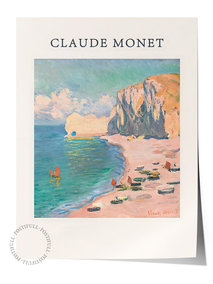 Çerçevesiz Poster, Monet - Étretat- The Beach and the Falaise d'Amont Poster, NO:108599