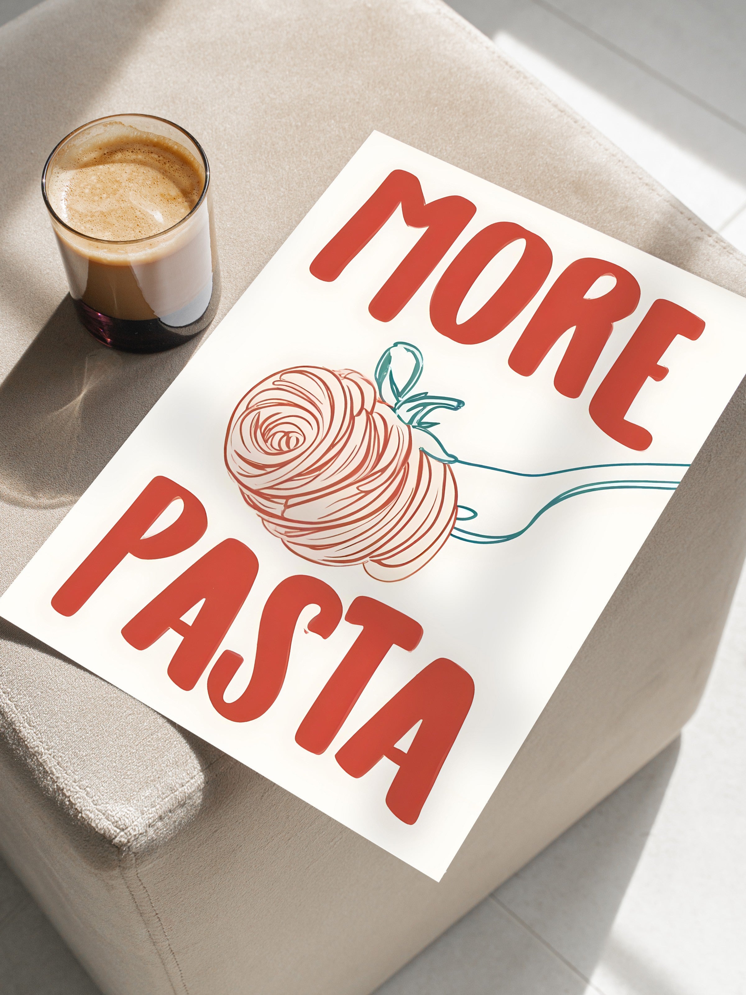 Çerçevesiz Poster, More Pasta, Comfort Serisi Mutfak Duvar Posteri, NO:109075