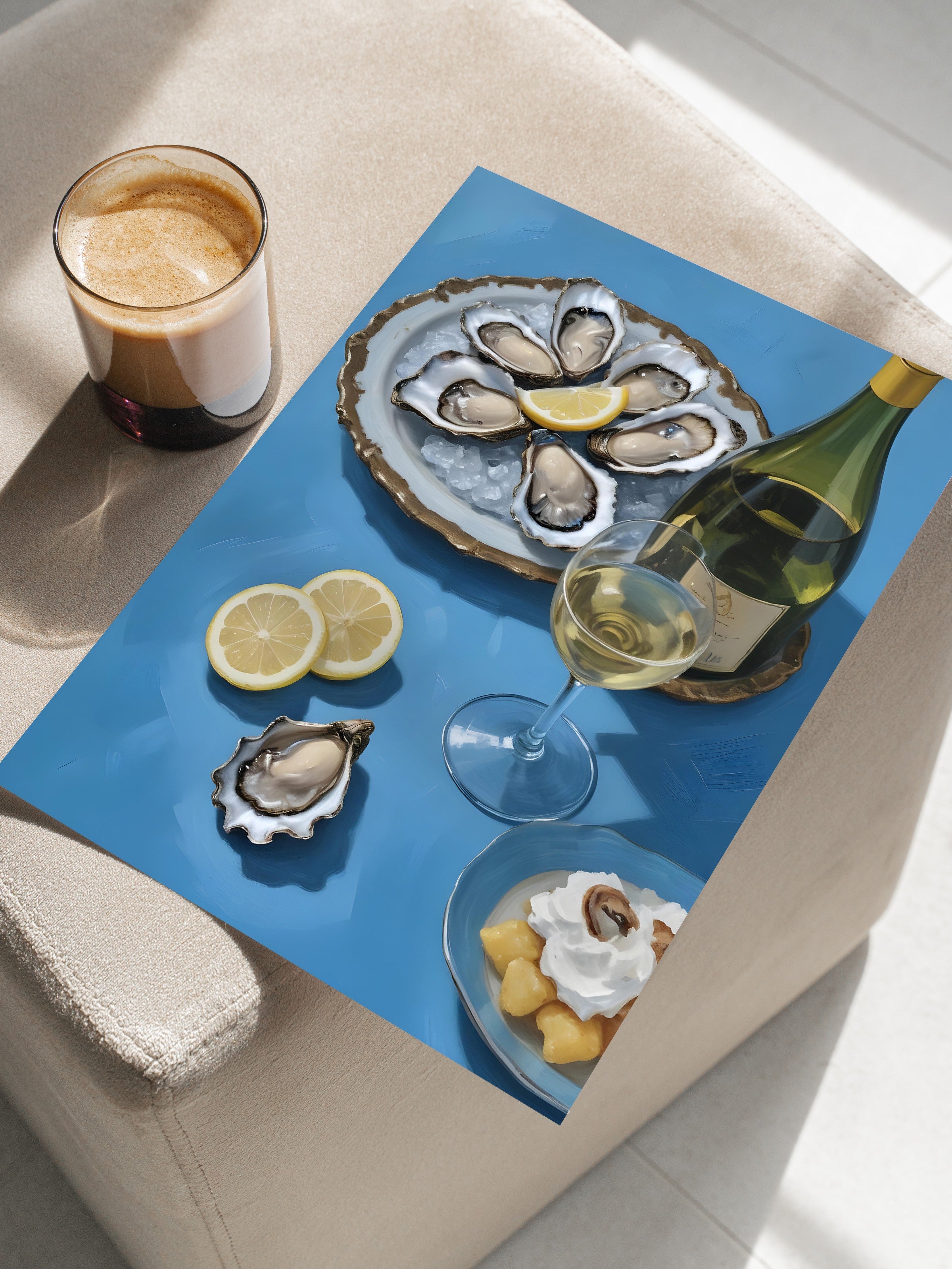 Çerçevesiz Poster, Mussel With A Broken Glass, Comfort Serisi Mutfak Duvar Posteri, NO:109155
