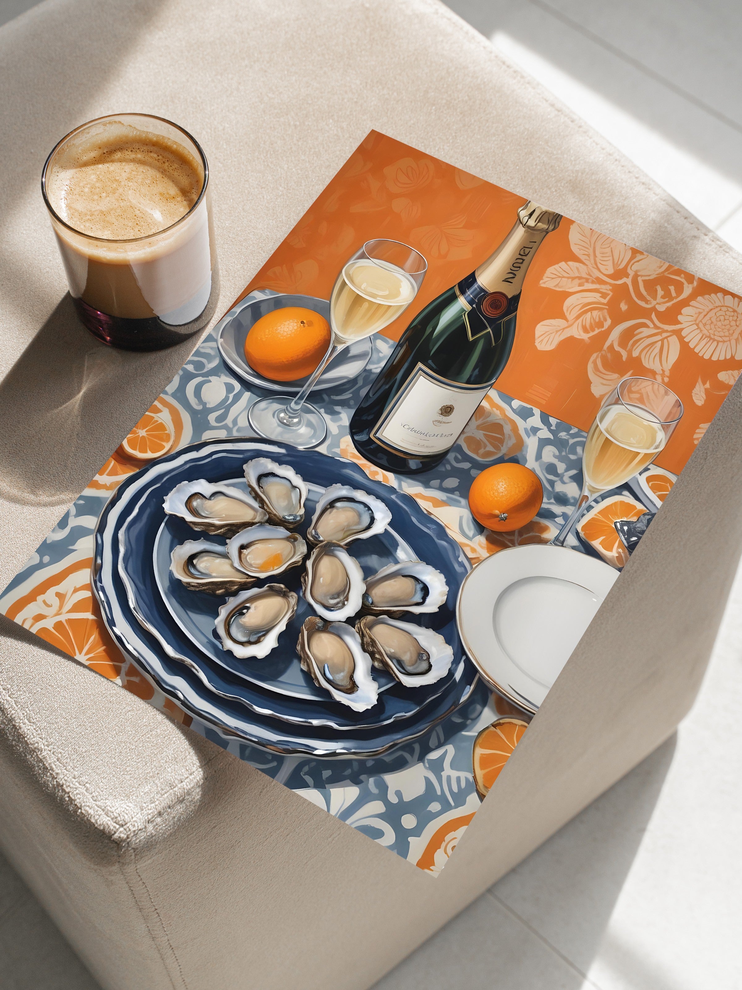 Çerçevesiz Poster, Mussel With Wine, Comfort Serisi Mutfak Duvar Posteri, NO:109153