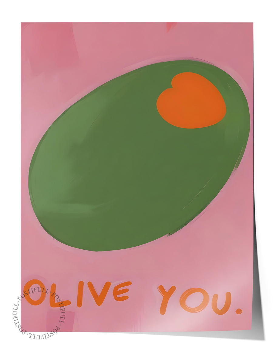 Çerçevesiz Poster, Olive You, Comfort Serisi Mutfak Duvar Posteri, NO:109143