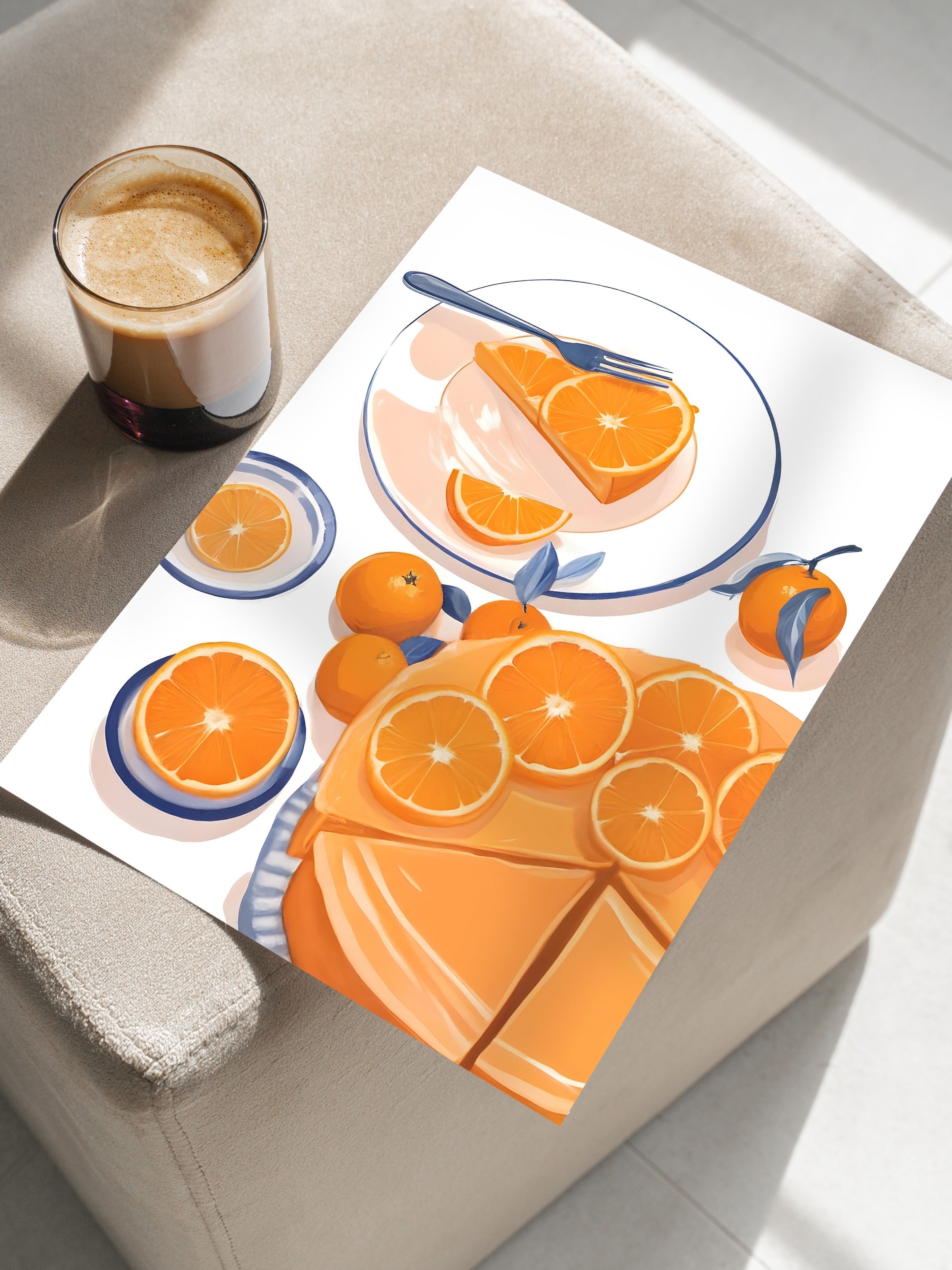Çerçevesiz Poster, Orange Slices, Comfort Serisi Mutfak Duvar Posteri, NO:109130