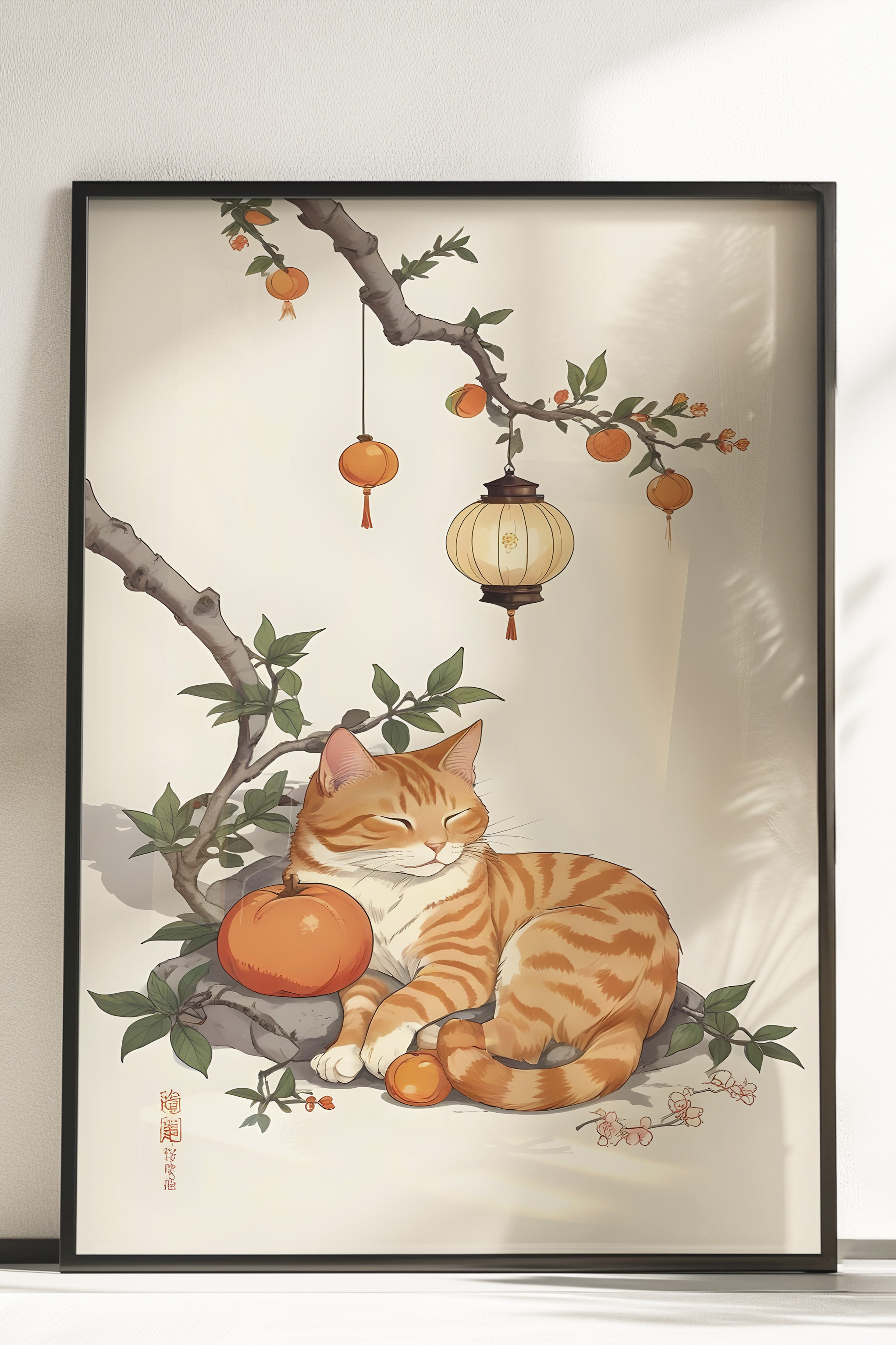 Çerçevesiz Poster, Orange Tabby, Comfort Serisi Mutfak Duvar Posteri, NO:109137
