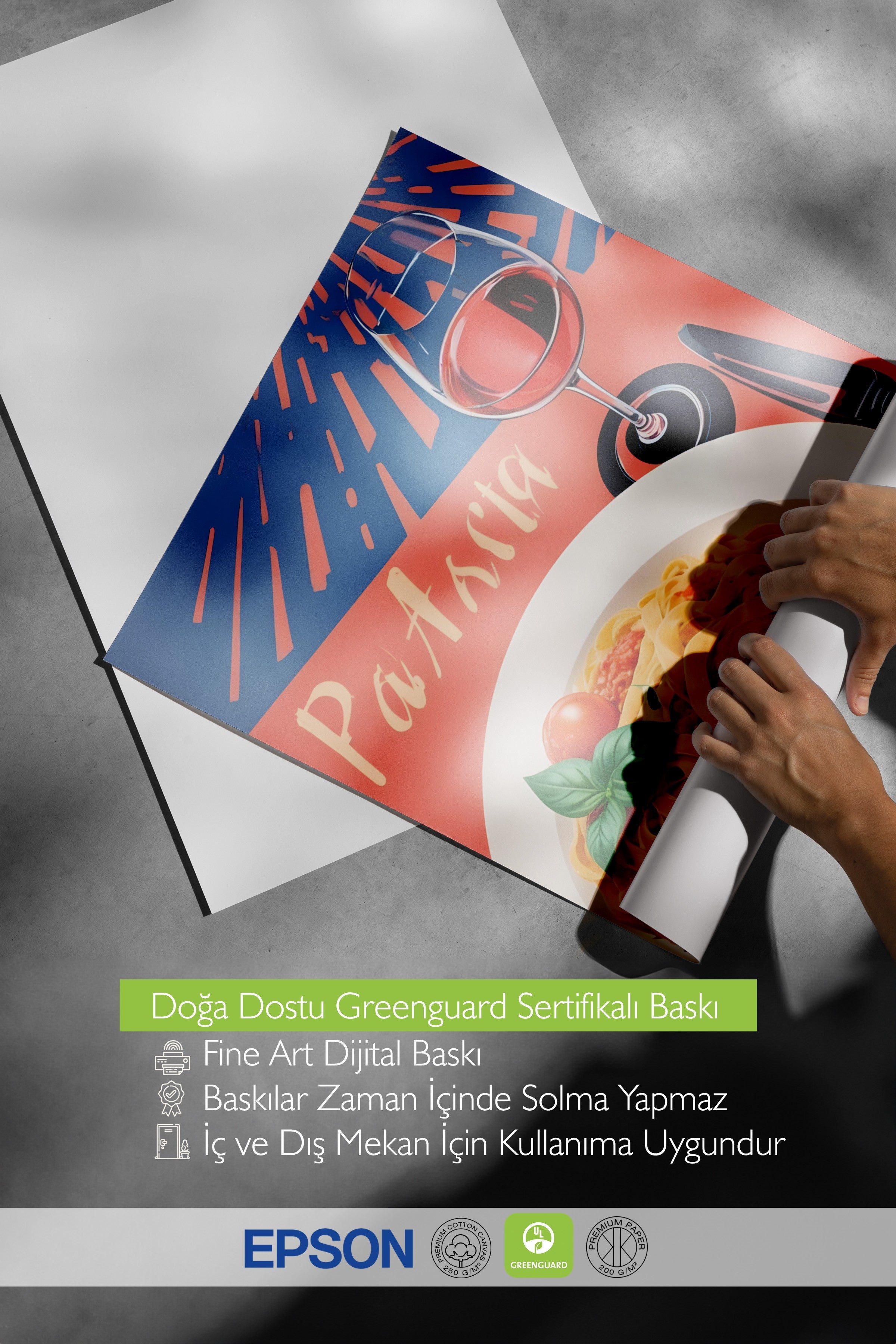 Çerçevesiz Poster, PaAasta, Comfort Serisi Mutfak Duvar Posteri, NO:109083