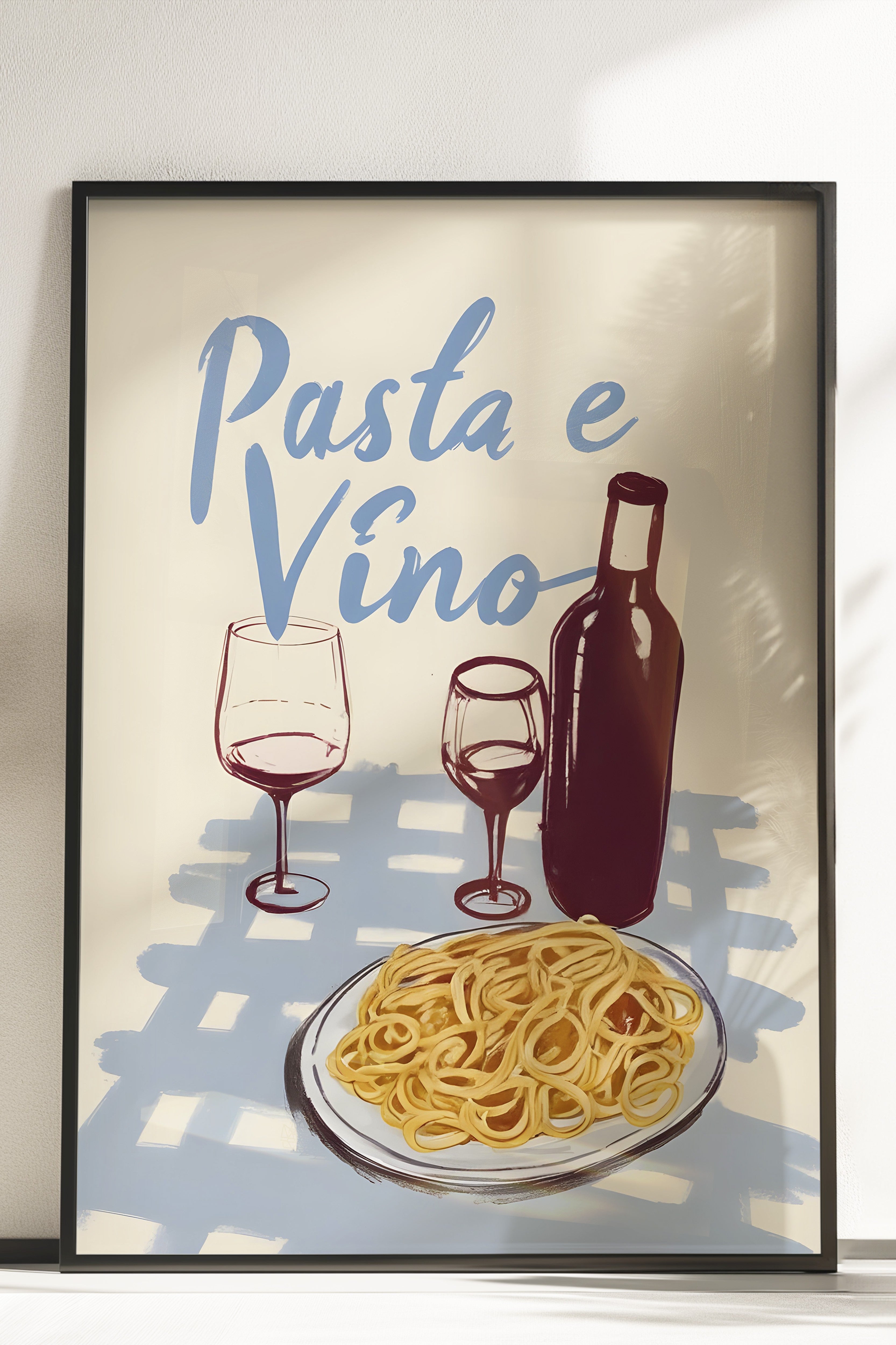 Çerçevesiz Poster, Pasta E Vino, Comfort Serisi Mutfak Duvar Posteri, NO:109123