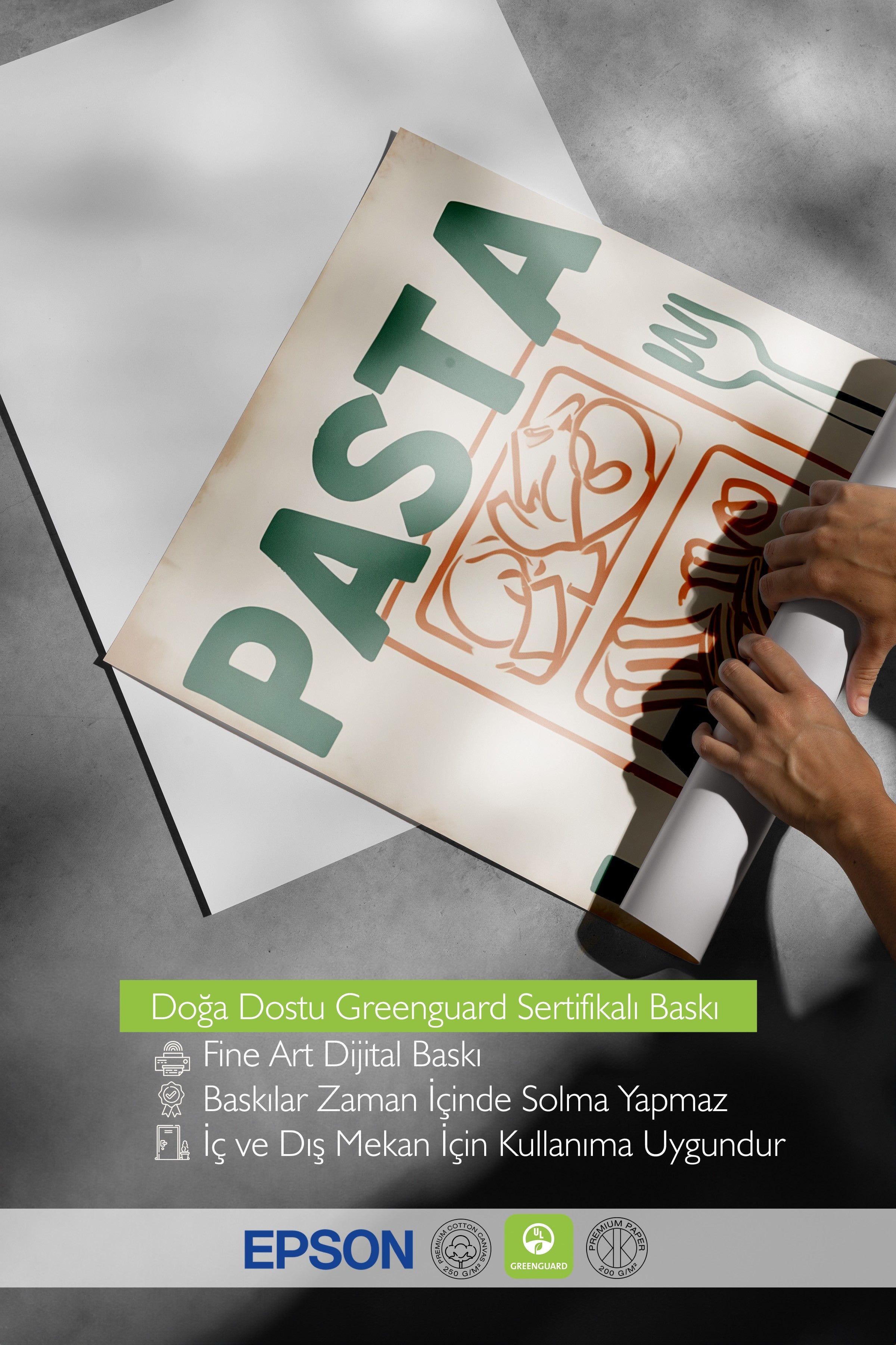 Çerçevesiz Poster, Pasta La Vista, Comfort Serisi Mutfak Duvar Posteri, NO:109152