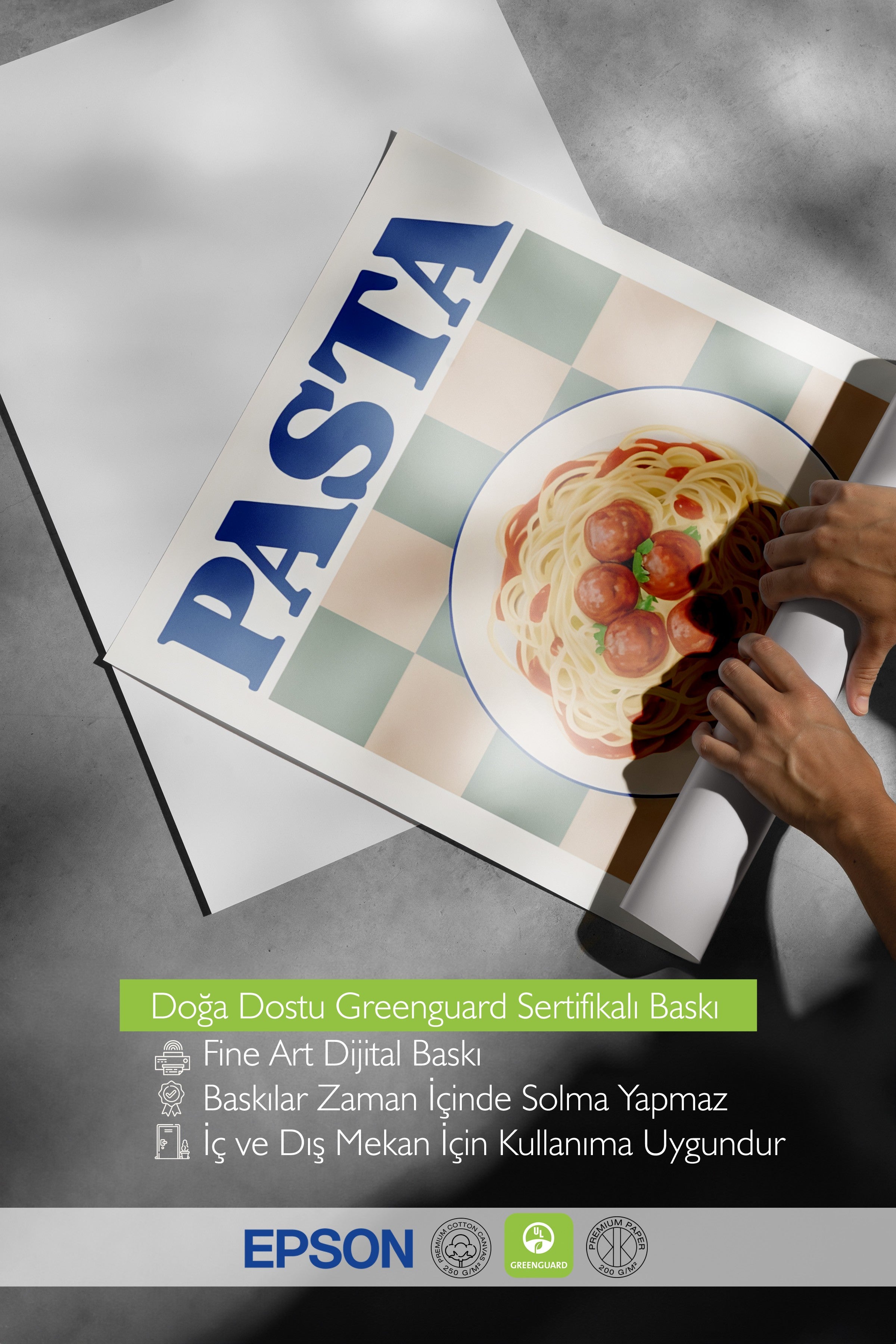 Çerçevesiz Poster, Pasta Night, Comfort Serisi Mutfak Duvar Posteri, NO:109091