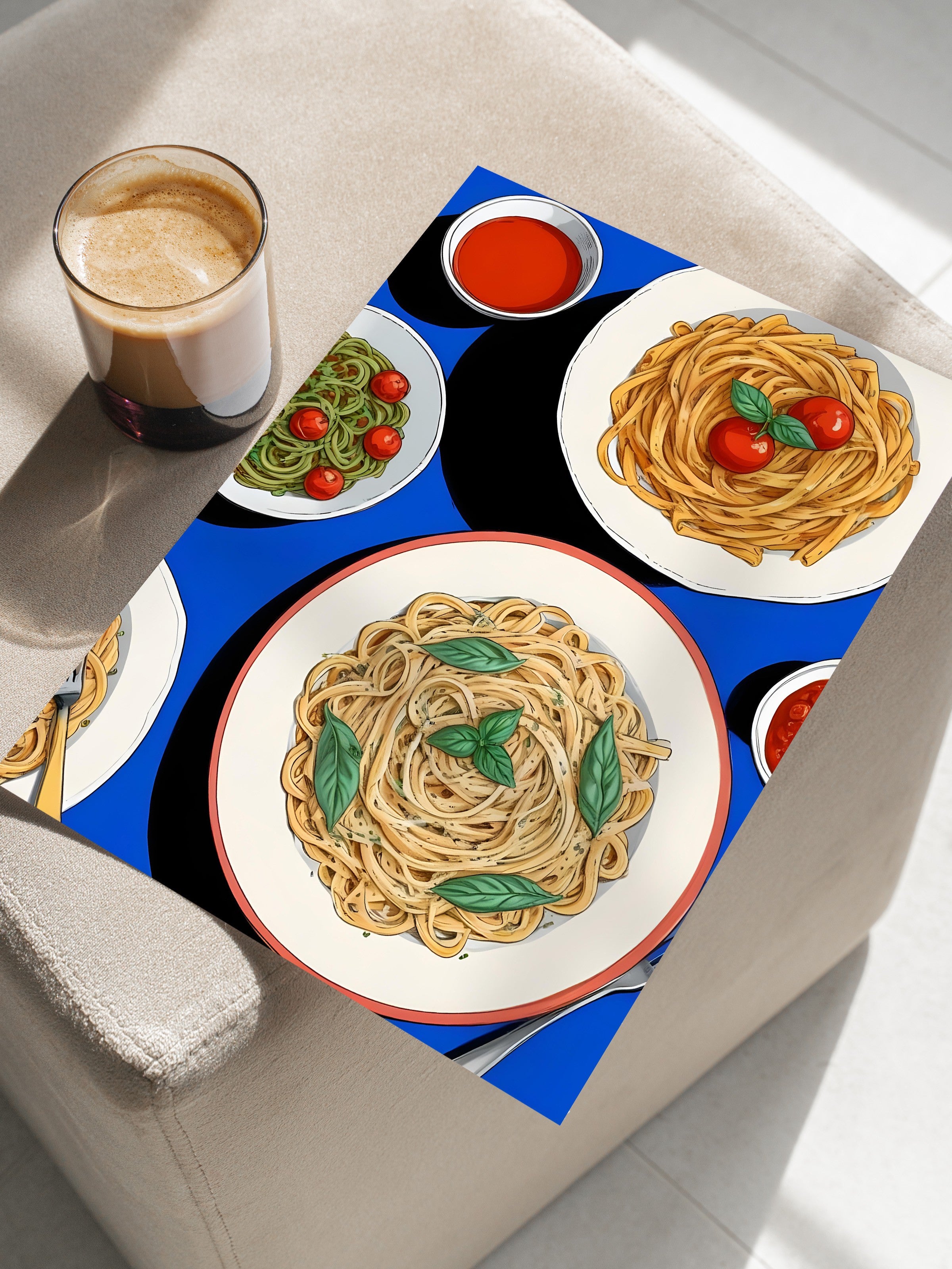 Çerçevesiz Poster, Pastas, Comfort Serisi Mutfak Duvar Posteri, NO:109101