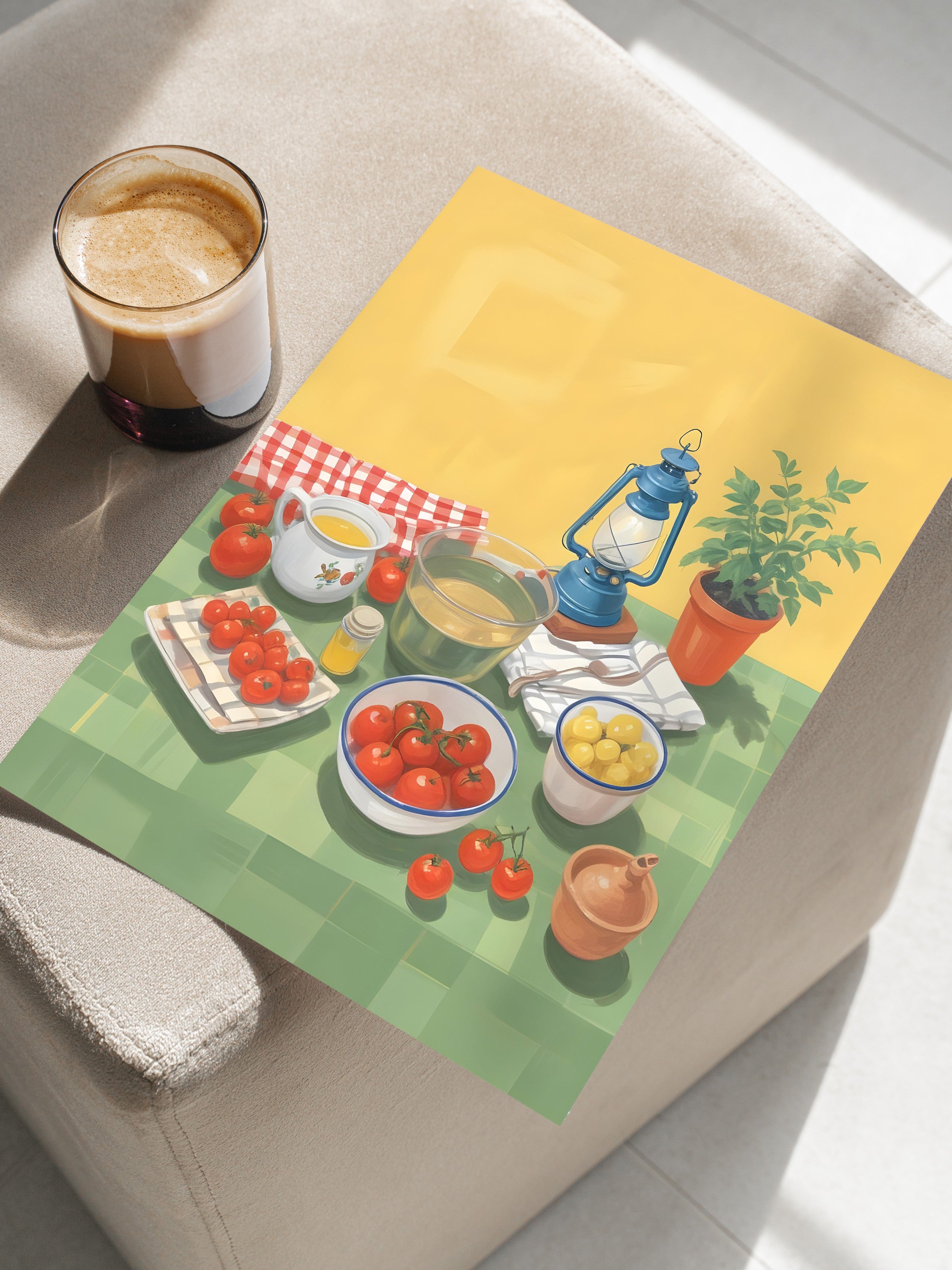 Çerçevesiz Poster, Picnic, Comfort Serisi Mutfak Duvar Posteri, NO:109139