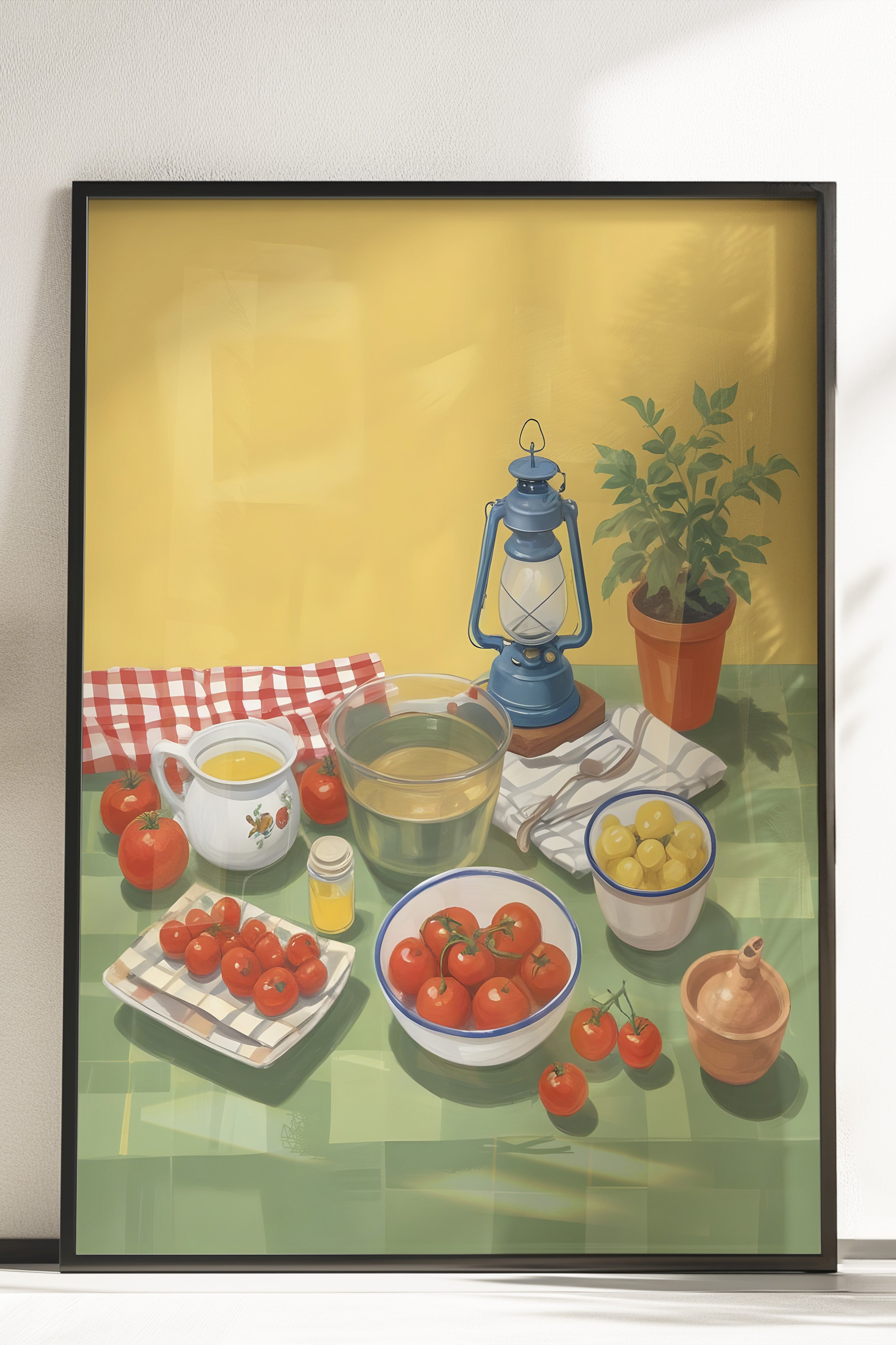Çerçevesiz Poster, Picnic, Comfort Serisi Mutfak Duvar Posteri, NO:109139