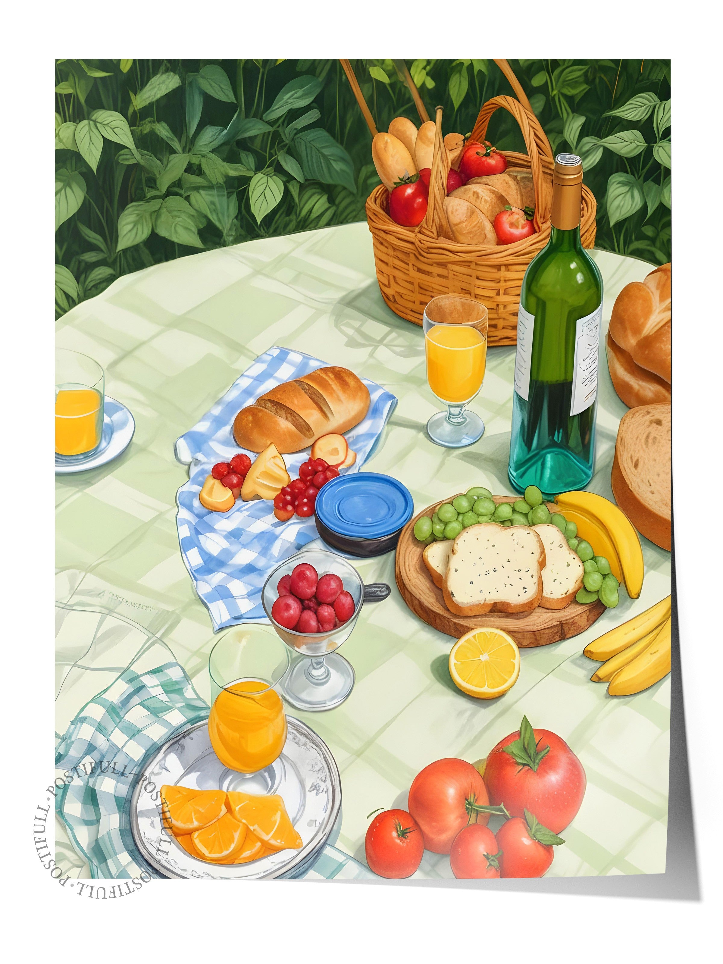Çerçevesiz Poster, Picnic Time, Comfort Serisi Mutfak Duvar Posteri, NO:109106
