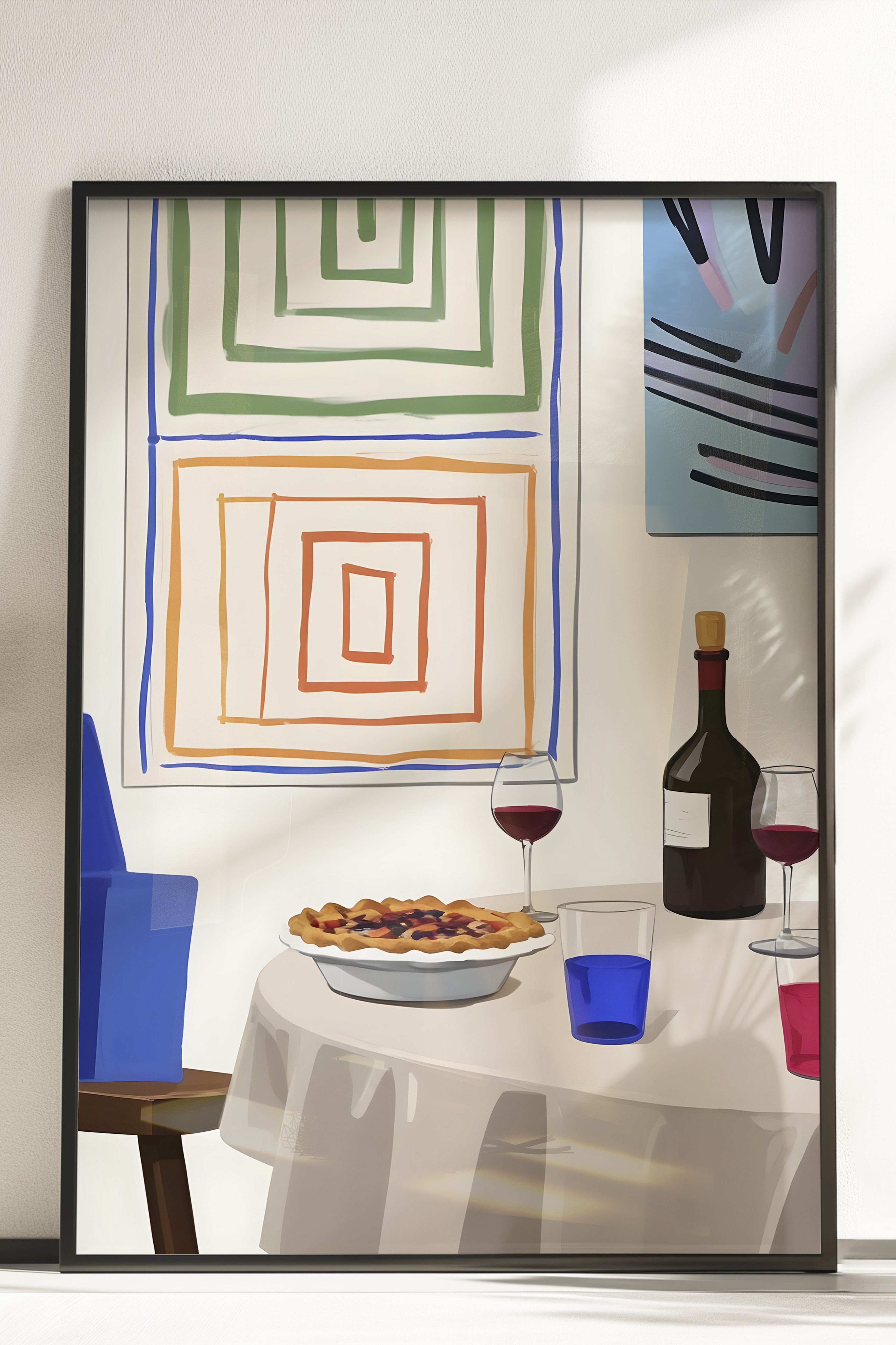 Çerçevesiz Poster, Pie With Wine, Comfort Serisi Mutfak Duvar Posteri, NO:109138