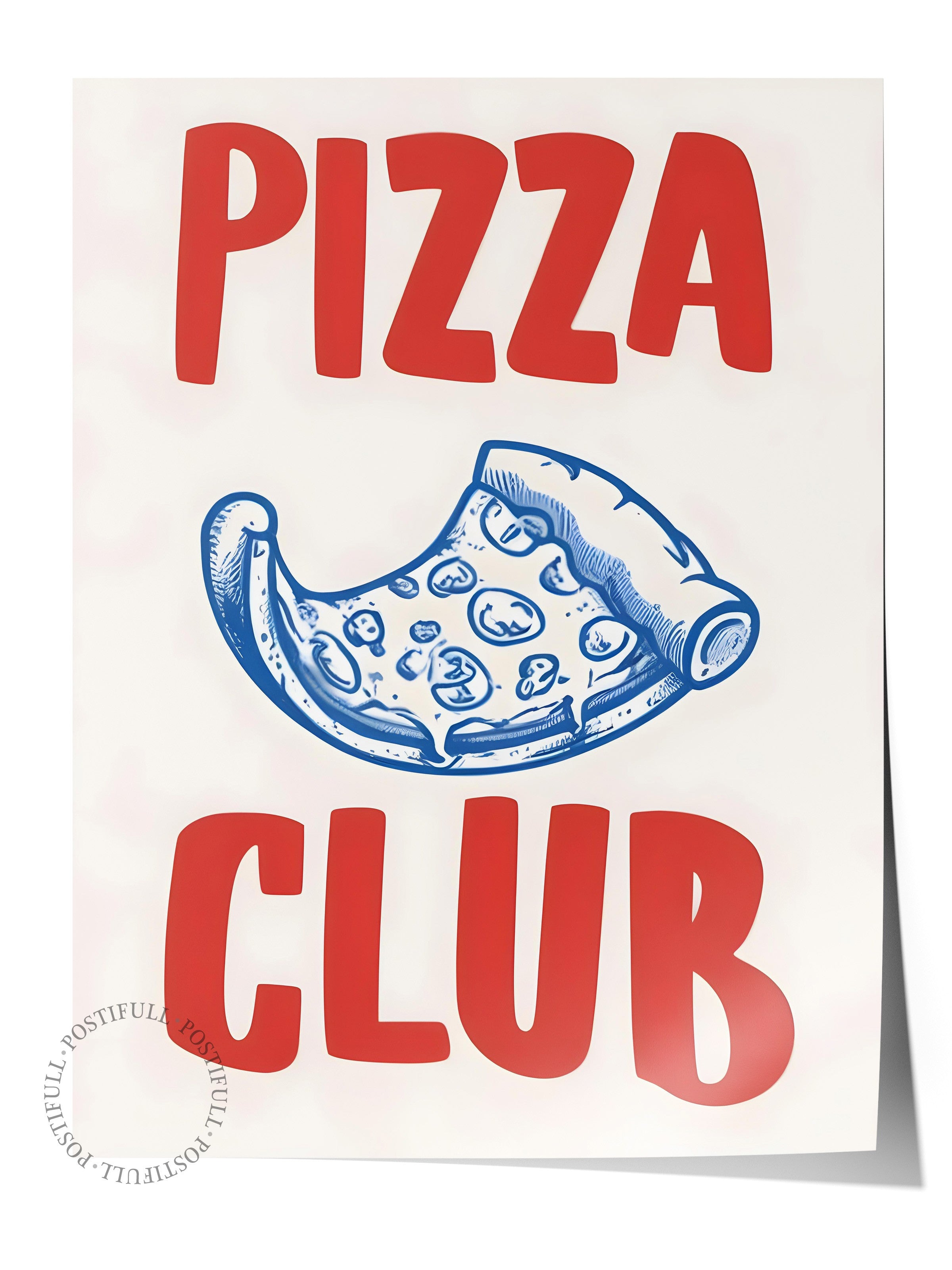 Çerçevesiz Poster, Pizza Club, Comfort Serisi Mutfak Duvar Posteri, NO:109071