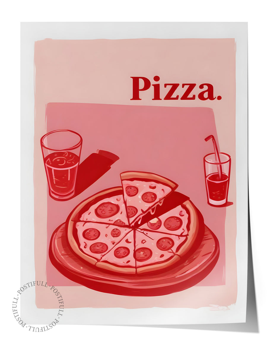 Çerçevesiz Poster, Pizza., Comfort Serisi Mutfak Duvar Posteri, NO:109094