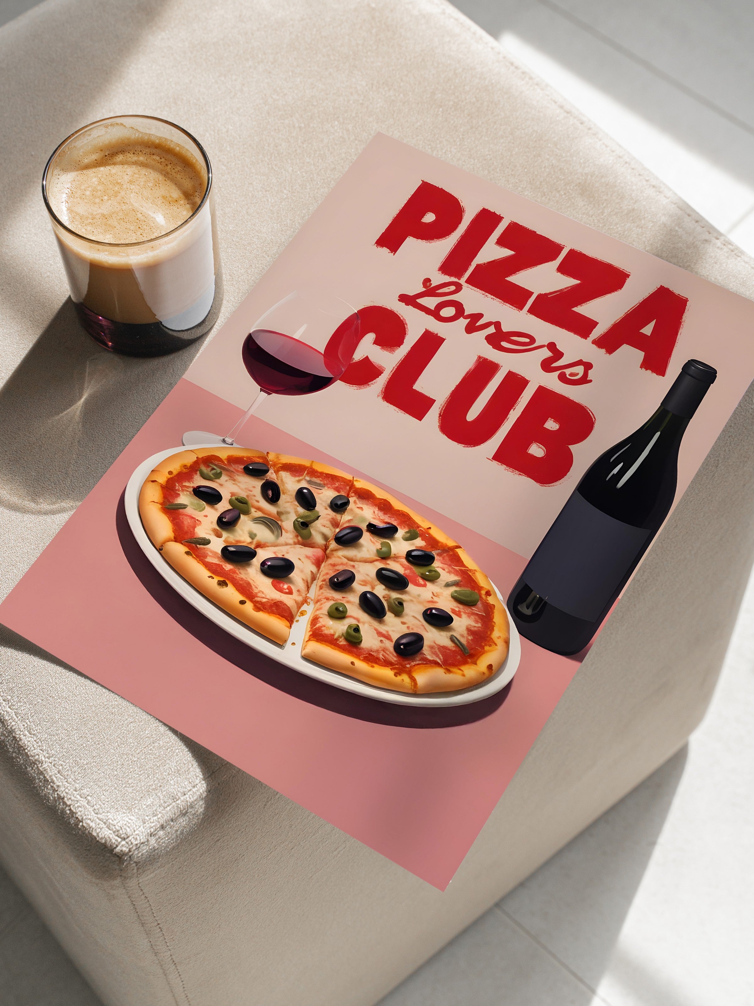 Çerçevesiz Poster, Pizza Lovers Club, Comfort Serisi Mutfak Duvar Posteri, NO:109072