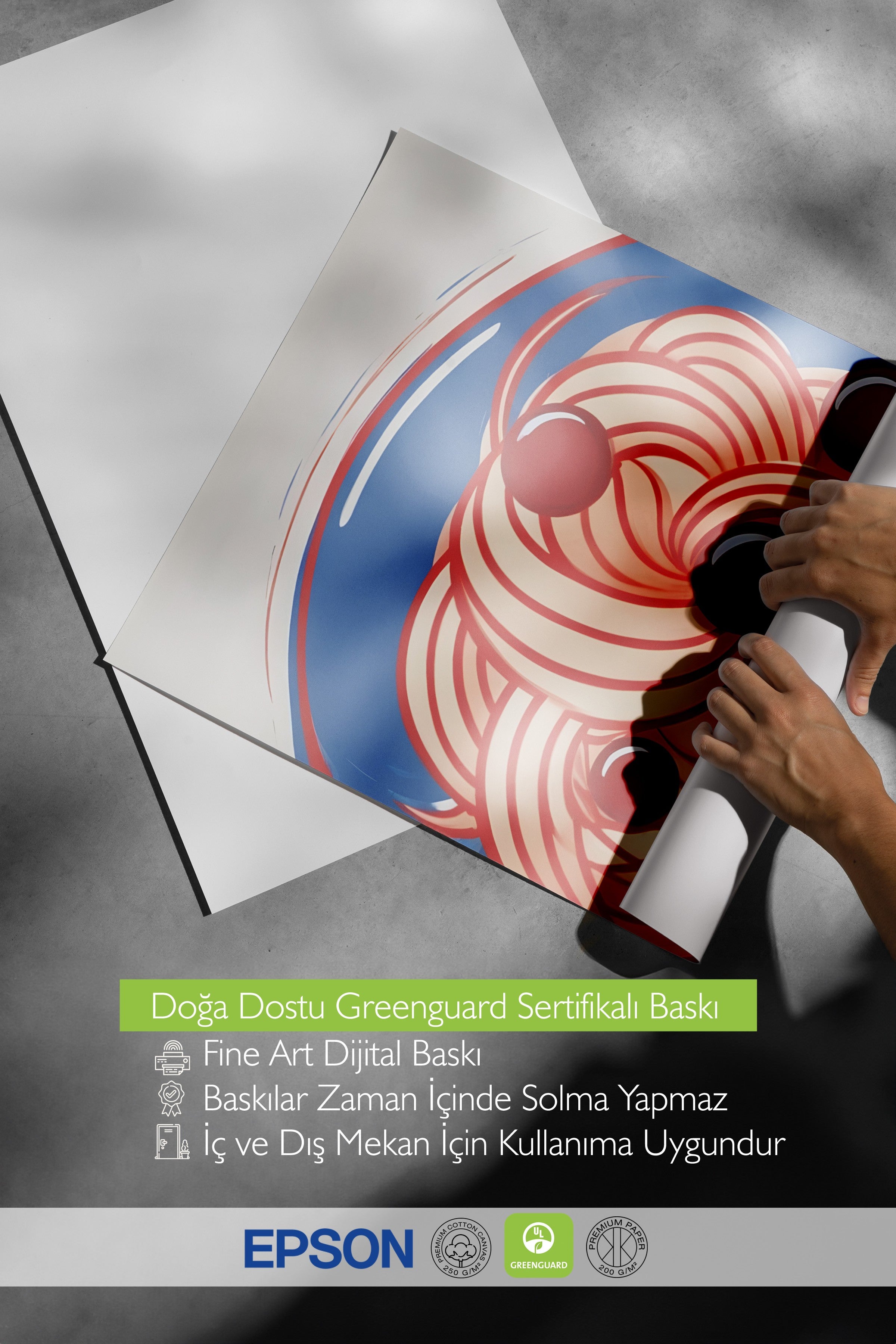 Çerçevesiz Poster, Red Pasta, Blue Bowl, Comfort Serisi Mutfak Duvar Posteri, NO:109098
