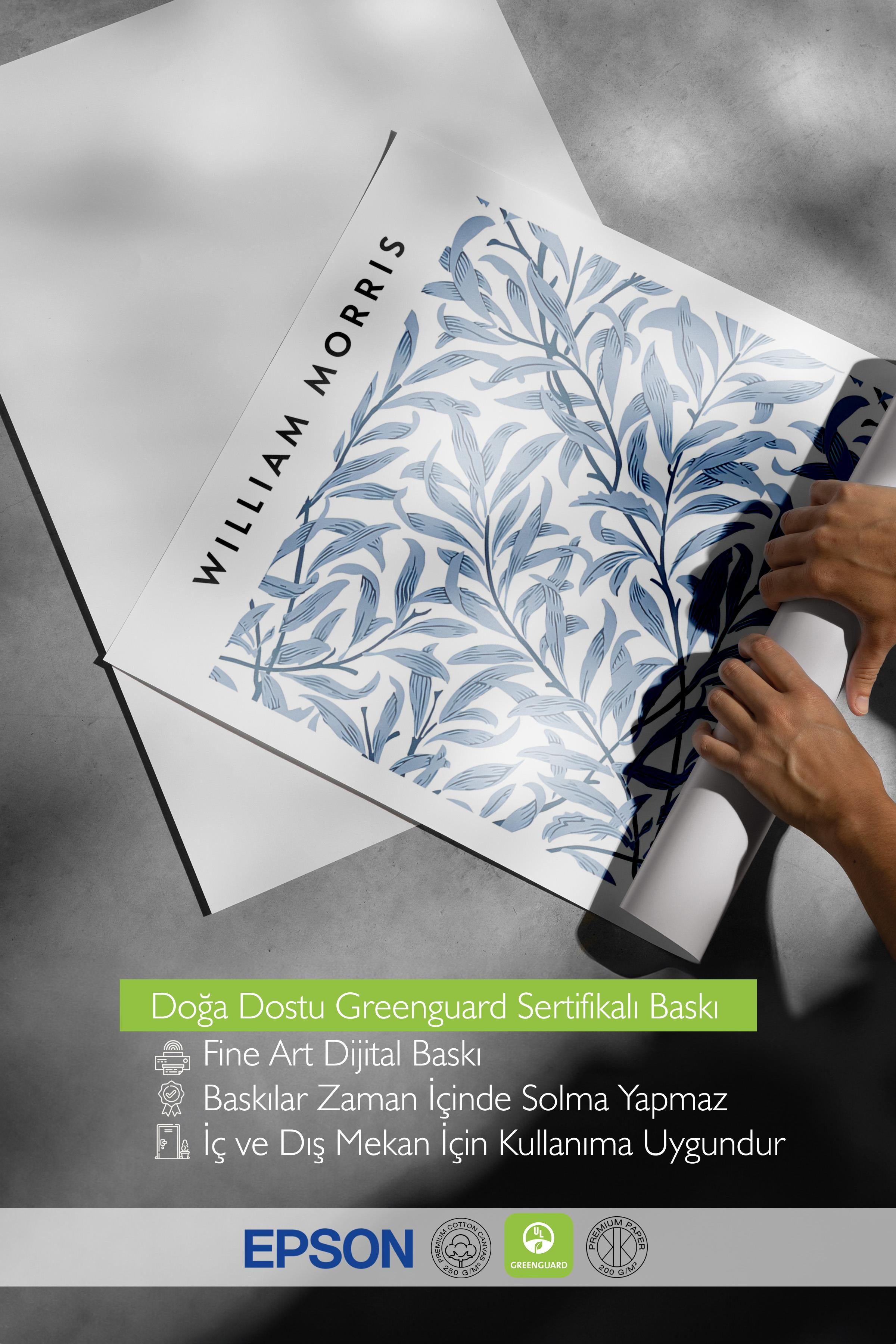 Çerçevesiz Poster, Sanatsal Tasarım Duvar Posteri, William Morris - Willow Bough Poster, NO:108575