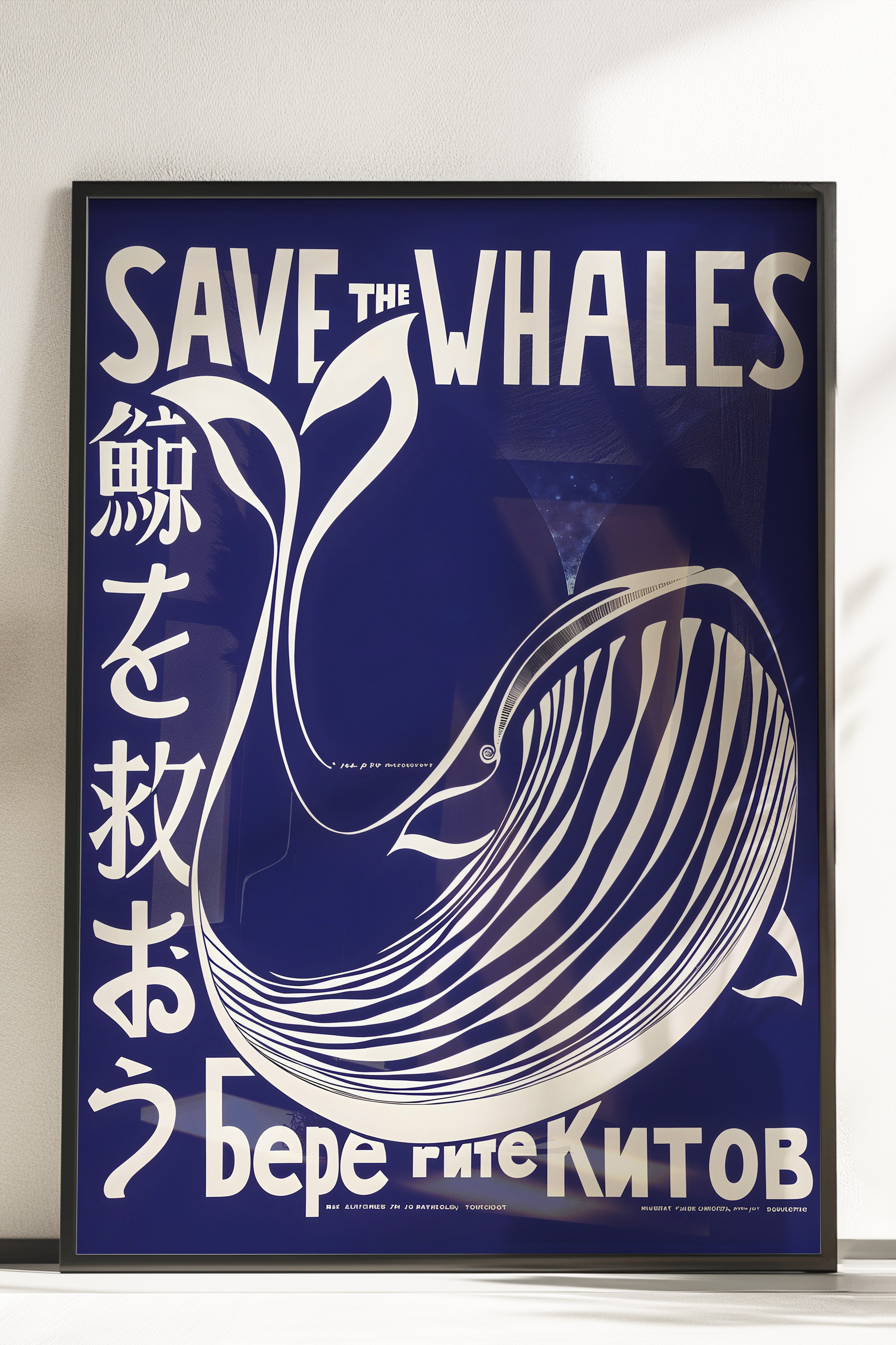 Çerçevesiz Poster, Save the whales, Comfort Serisi Duvar Posteri, NO:108974