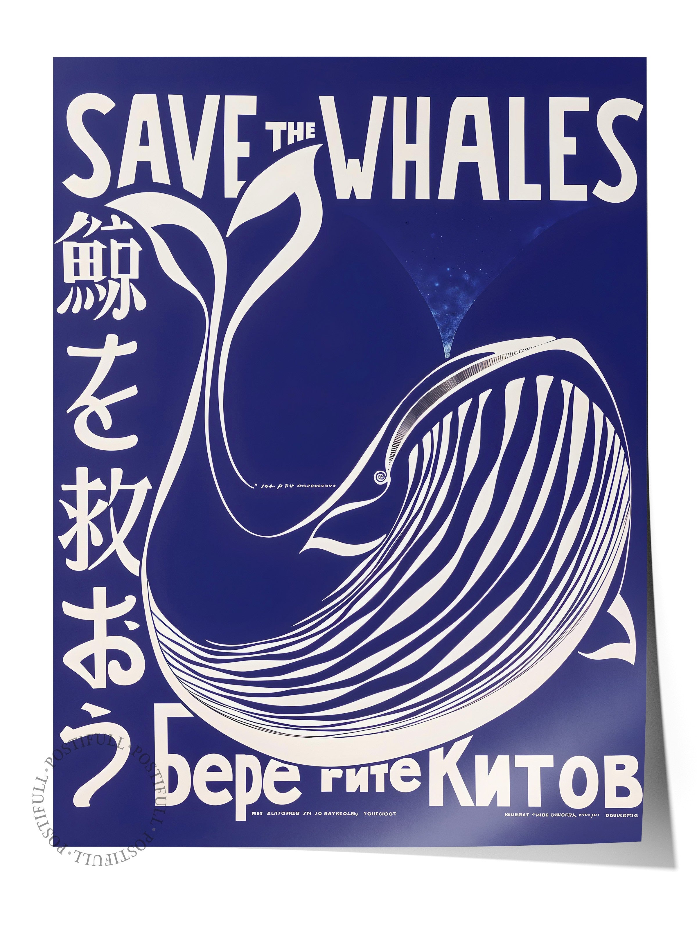 Çerçevesiz Poster, Save the whales, Comfort Serisi Duvar Posteri, NO:108974