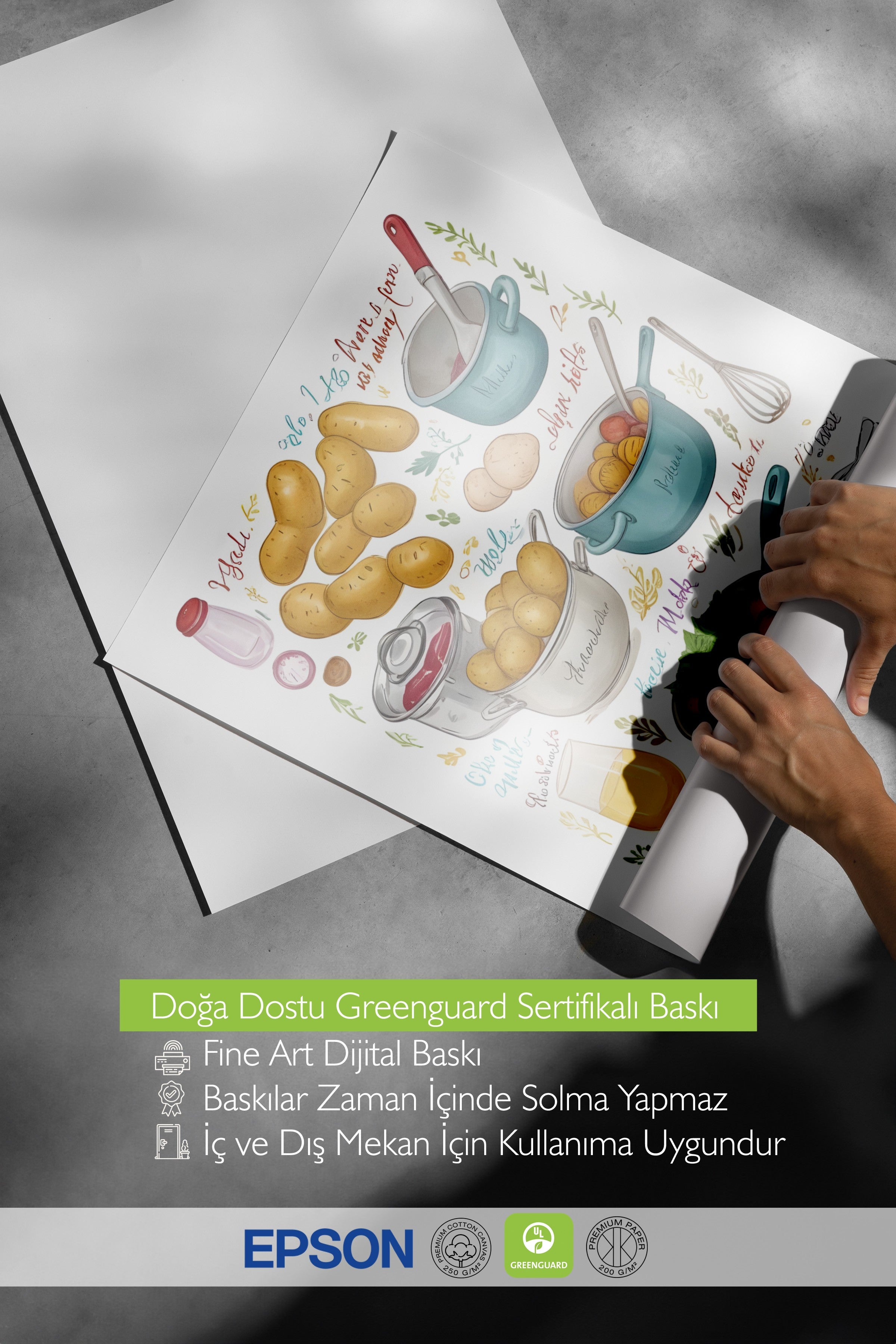 Çerçevesiz Poster, Secret Recipe, Comfort Serisi Mutfak Duvar Posteri, NO:109066